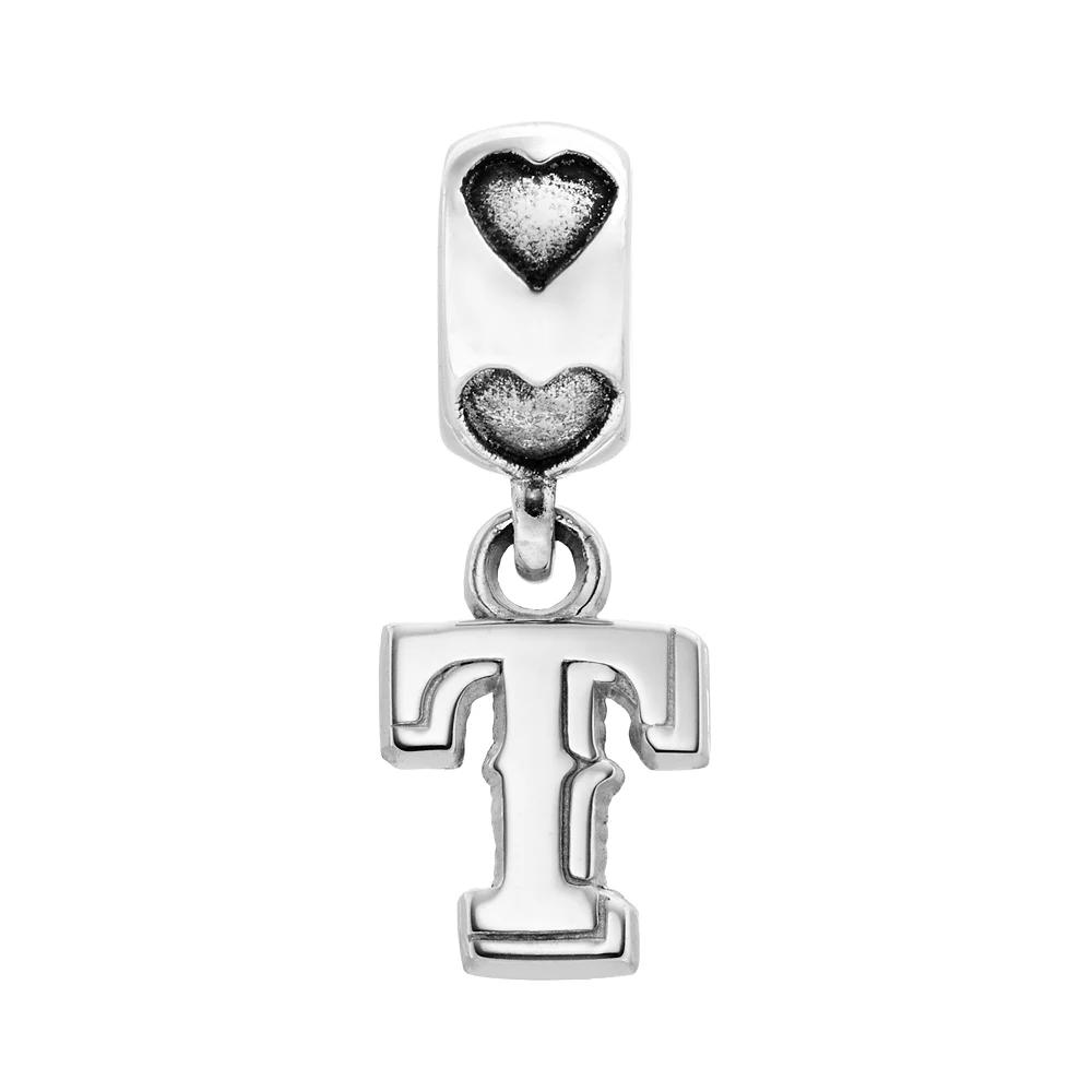 LogoArt Texas Rangers Sterling Silver Team Logo Charm, Women's, Grey Product Image