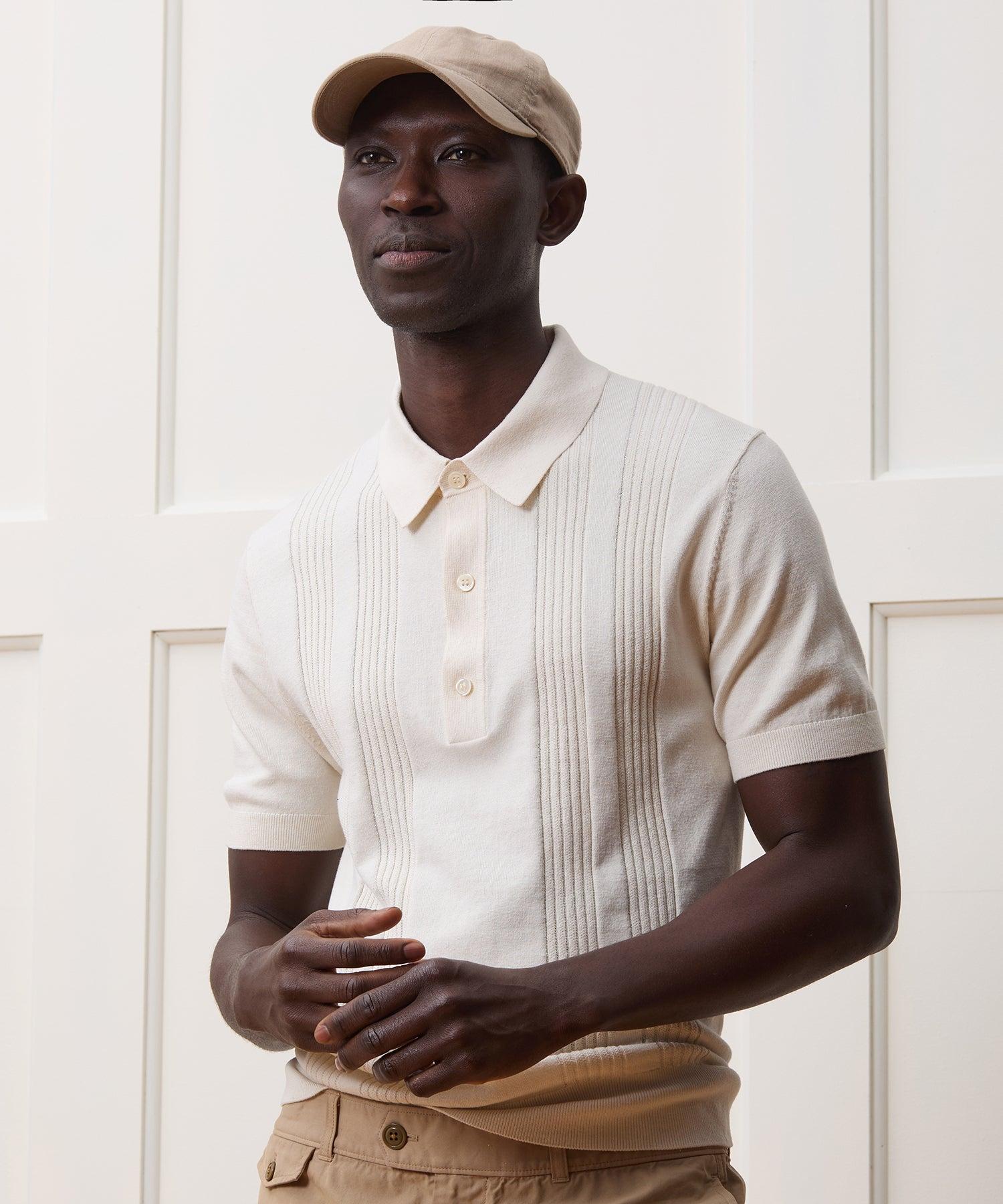 Silk-Cotton Ribbed Sweater Polo Product Image