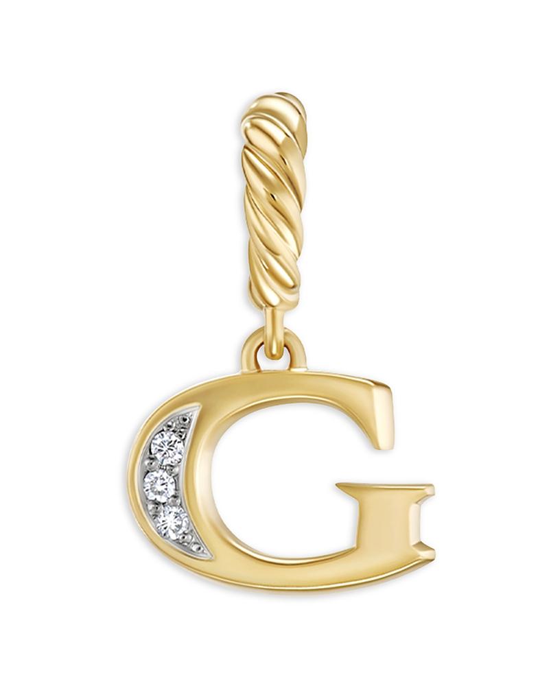 Womens Pav Initial Pendant in 18K Yellow Gold Product Image
