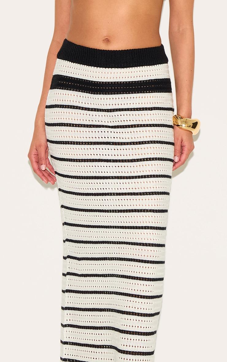 Petite Monochrome Crochet Knit Maxi Skirt Product Image