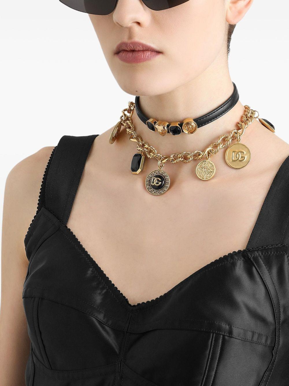 embellished leather choker Product Image