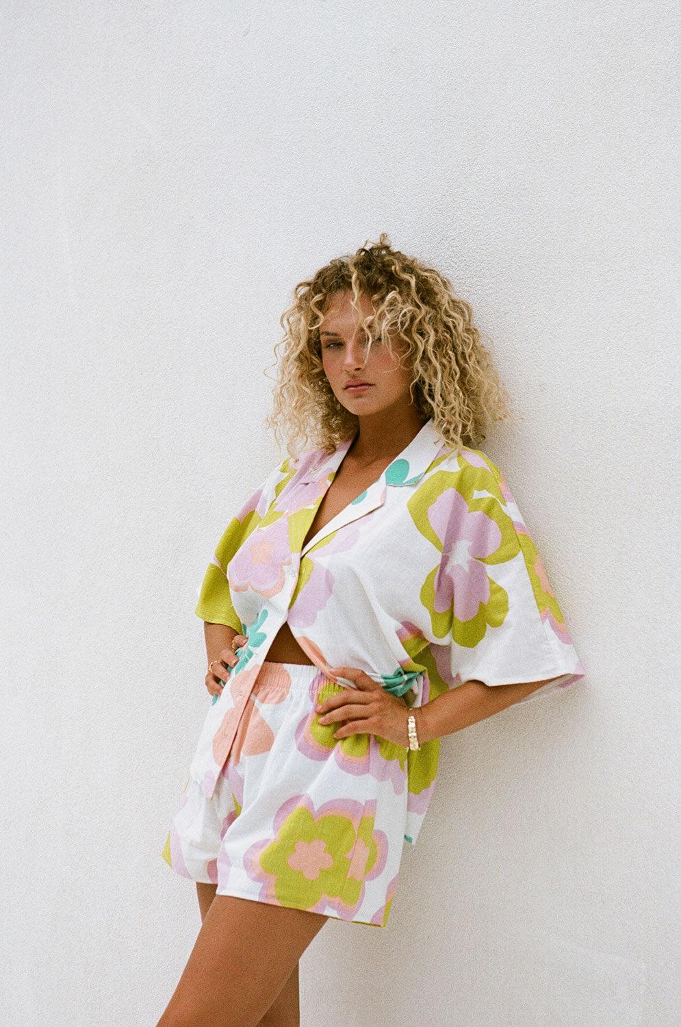 Seona Top - Bubblegum Floral Product Image