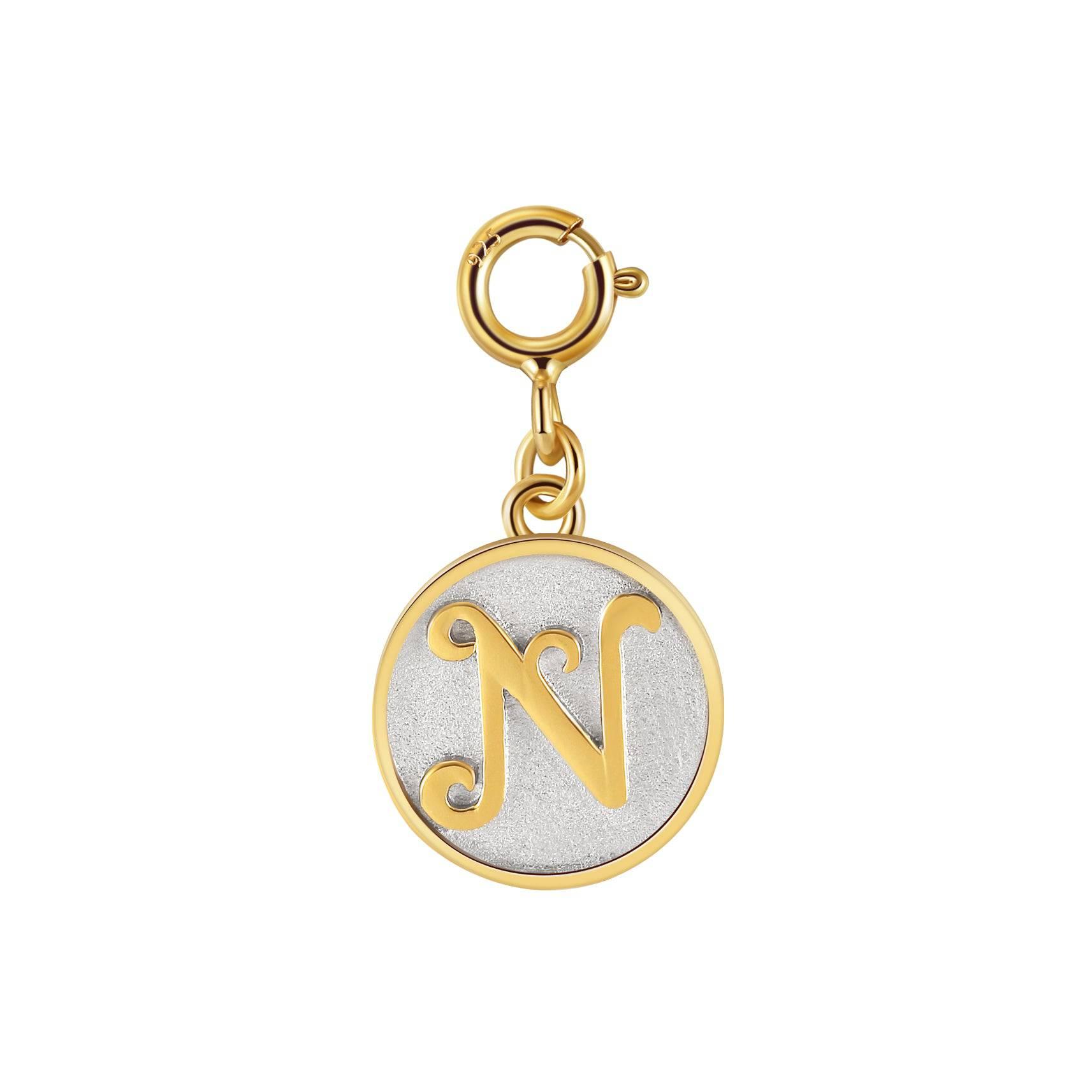 Saints Dainty Fancy Initial Clip on Pendant A-Z Product Image