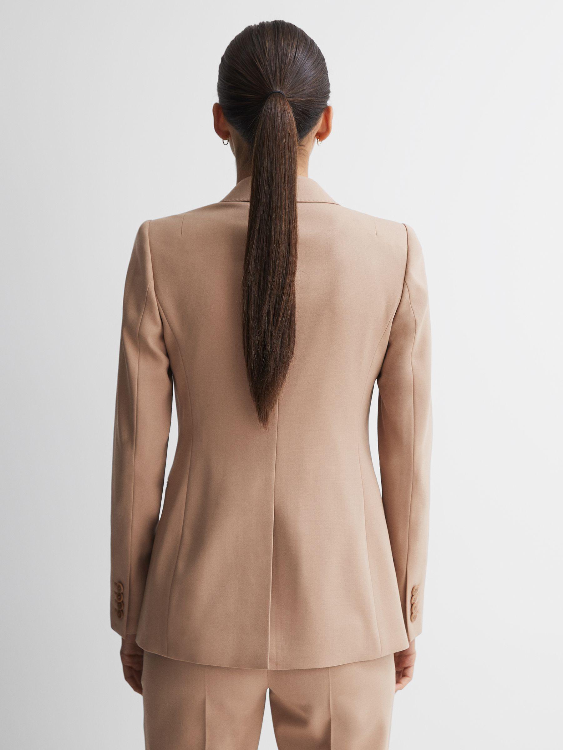 Tailored Wool Blend Single Breasted Suit Blazer in Camel Product Image