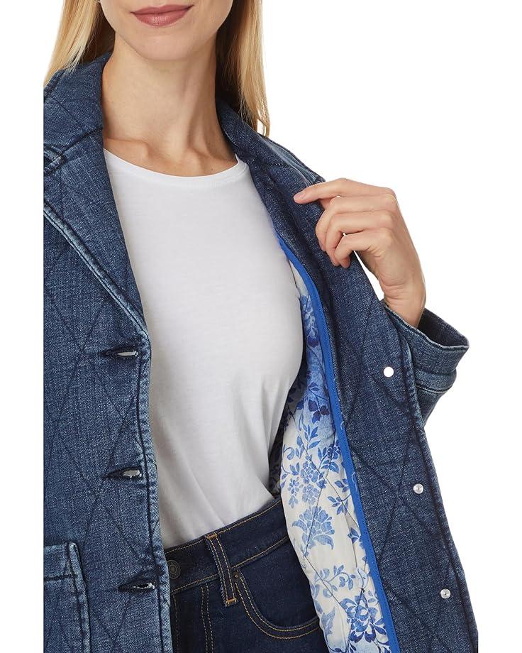 Light Wash Denim Trucker Vest w/ Faux Sherpa Detail in Snow Bank Product Image