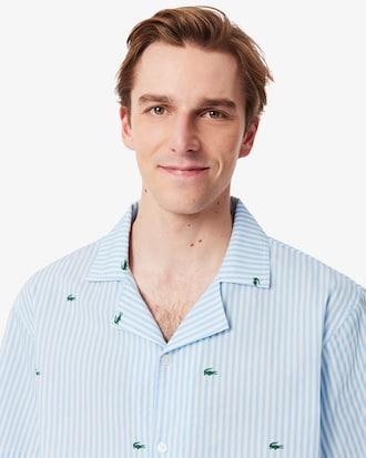 Printed Striped Cotton Pyjama Shirt Product Image