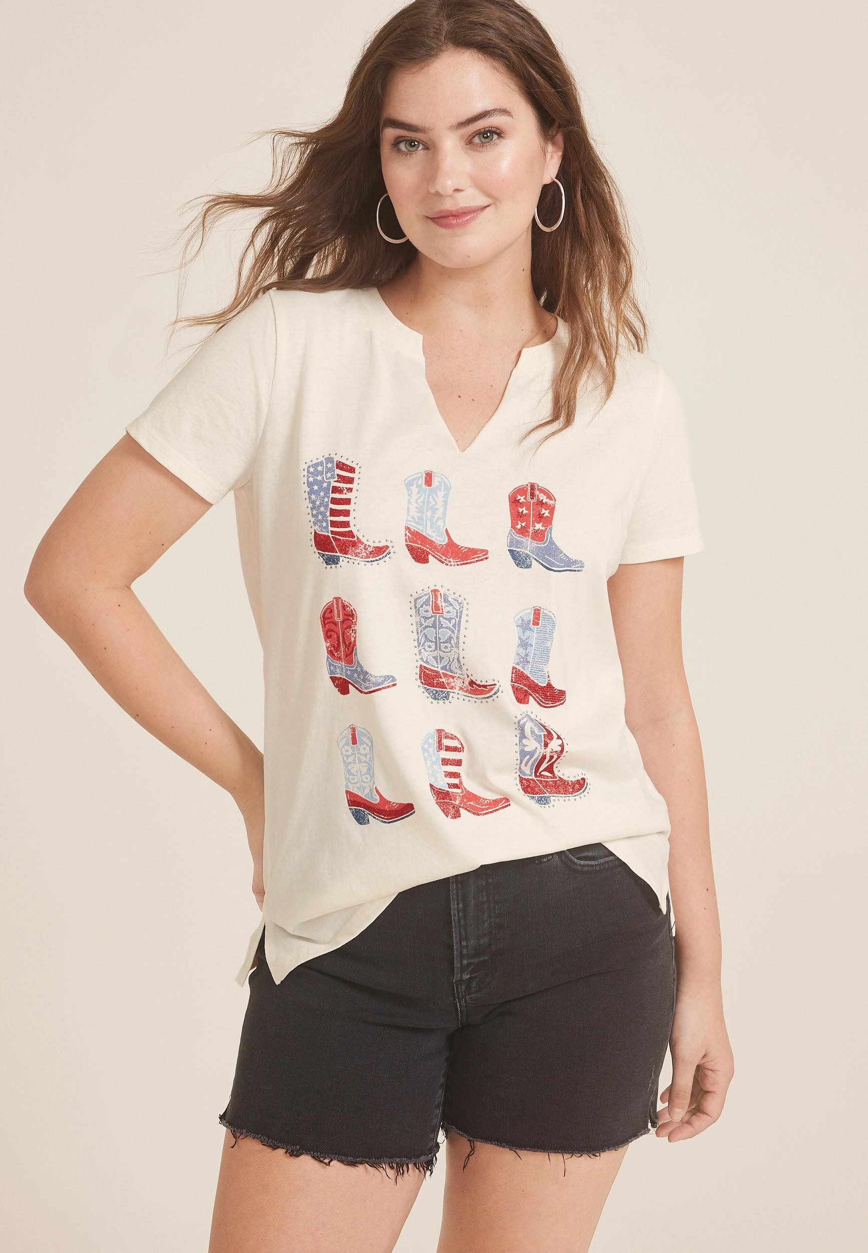 Americana Stacked Boots Classic Fit Graphic Tee Product Image