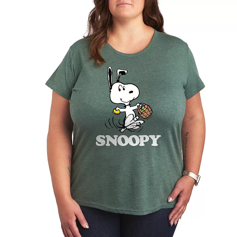 Plus Peanuts Snoopy Basket Graphic Tee, Women's,  Product Image