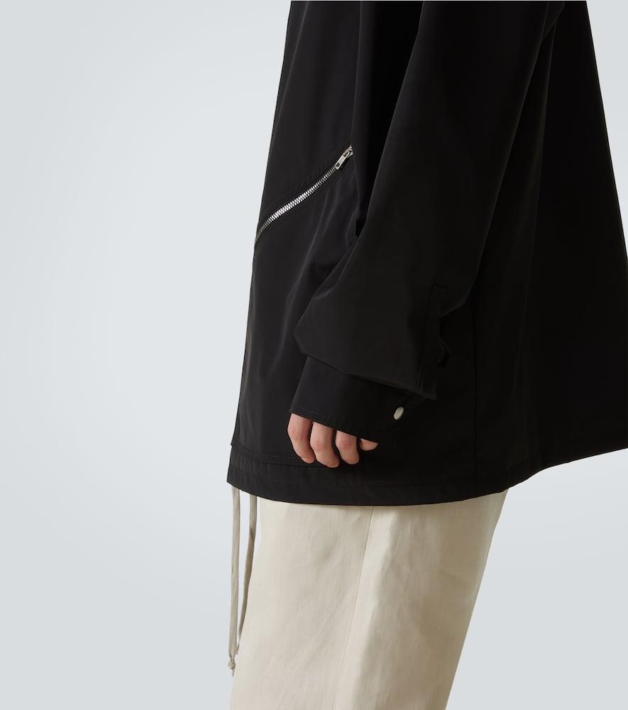 RICK OWENS Collar Point Sleeves Long Drawstring Zip In Black Product Image