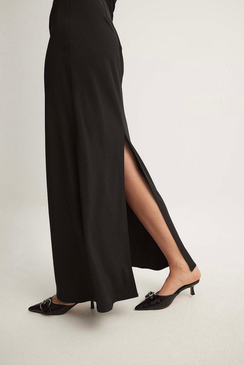 Fitted Slit Maxi Skirt Product Image