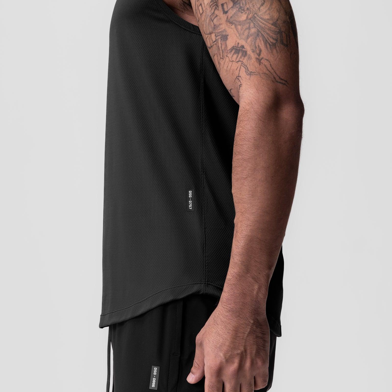 0757. AeroSilver® Cutoff Tank - Black "Box Logo" Product Image