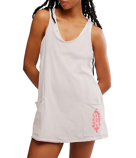 FP Movement Hot Shot Mini Logo V-Neck Sleeveless Patch Pocket Mini Dress Product Image