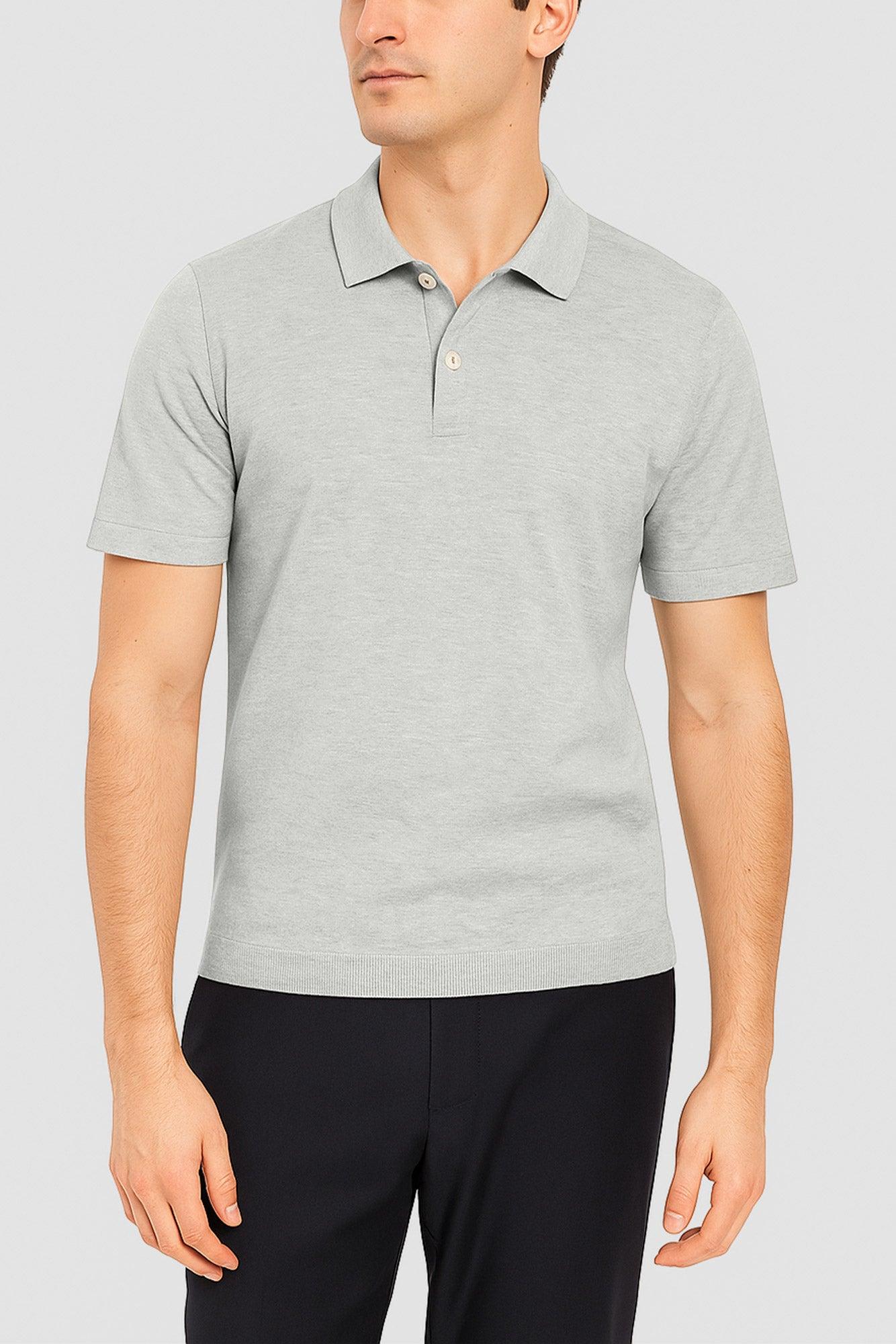 Men's Labs 3D Print-Knit Pique Polo - Light Grey Product Image