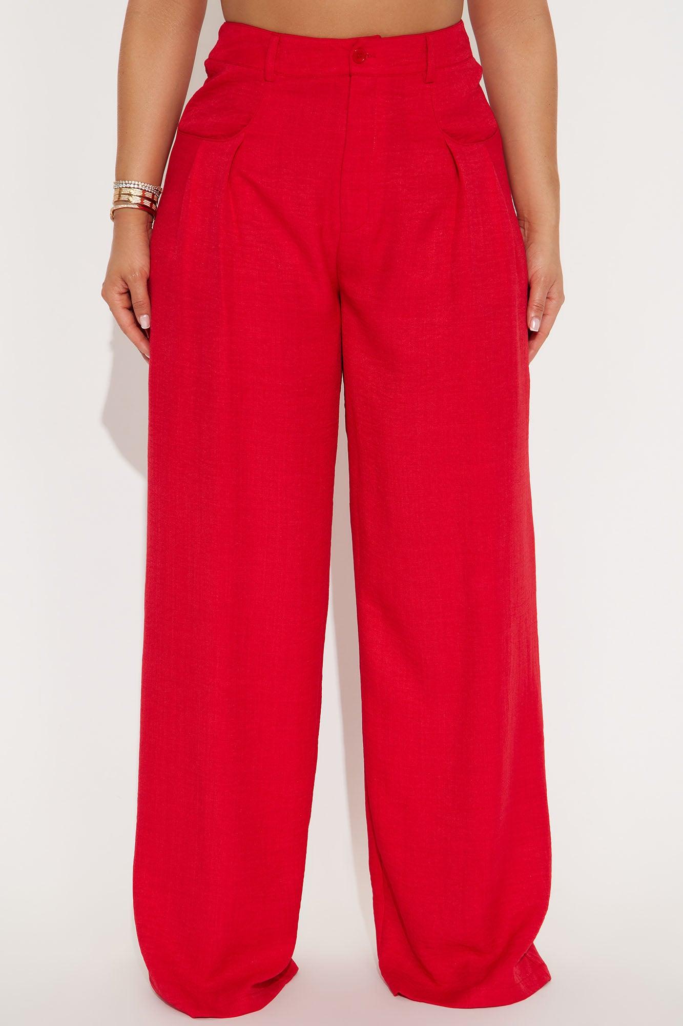 Matson Wide Leg Trouser - Red Product Image