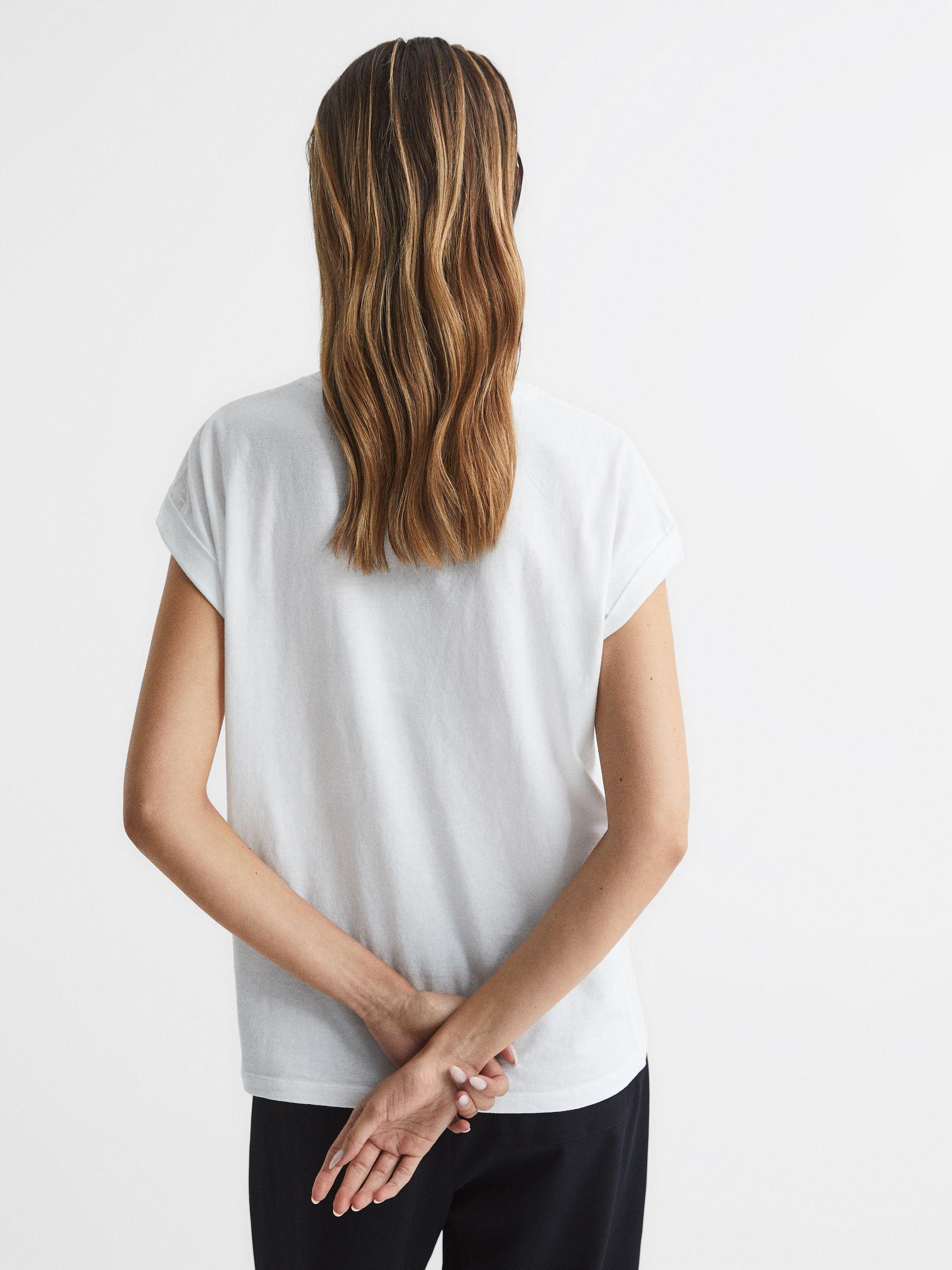Cotton-Jersey Crew Neck T-Shirt in White Product Image