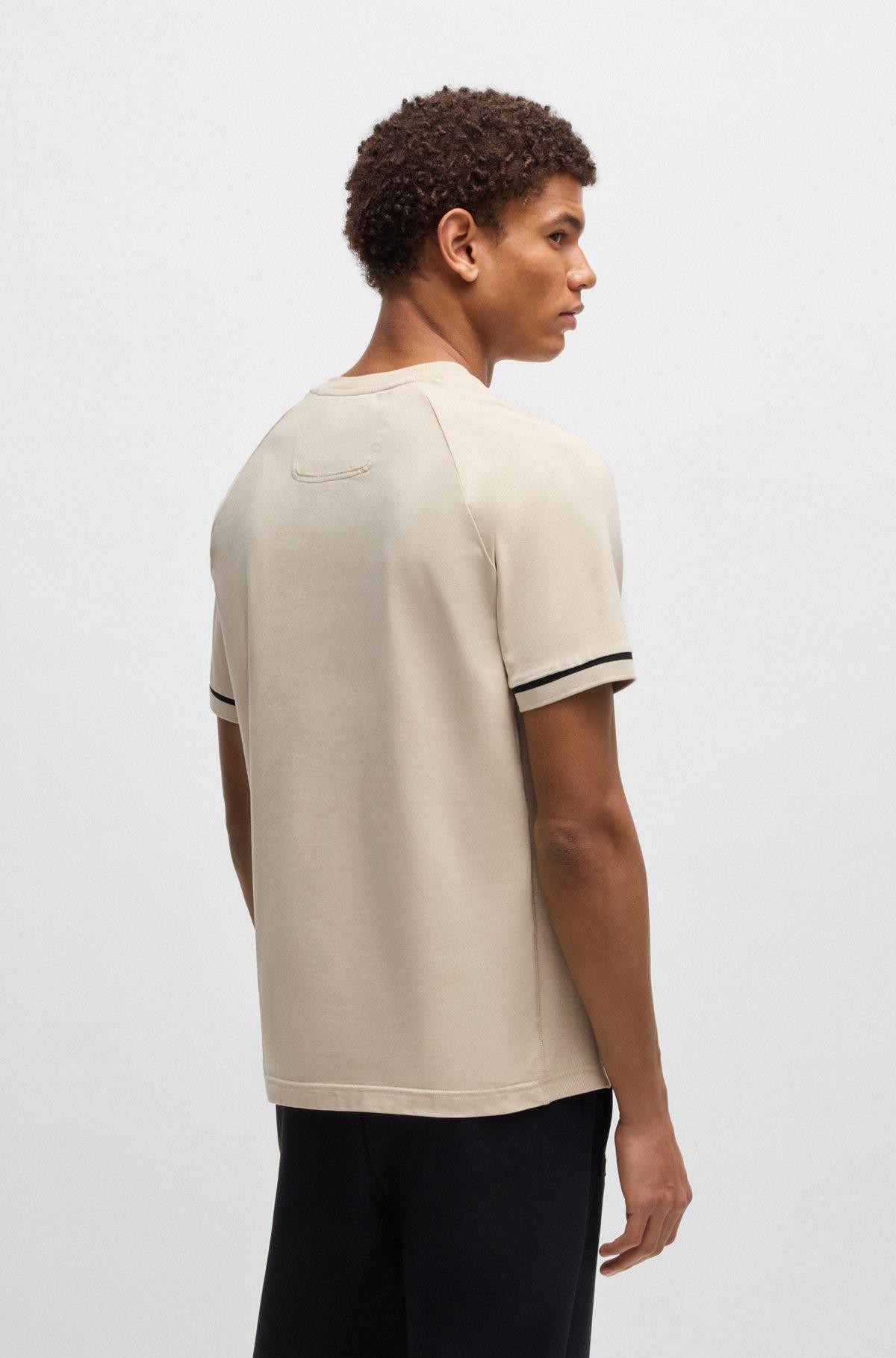 Stretch-cotton T-shirt with logo badge Product Image