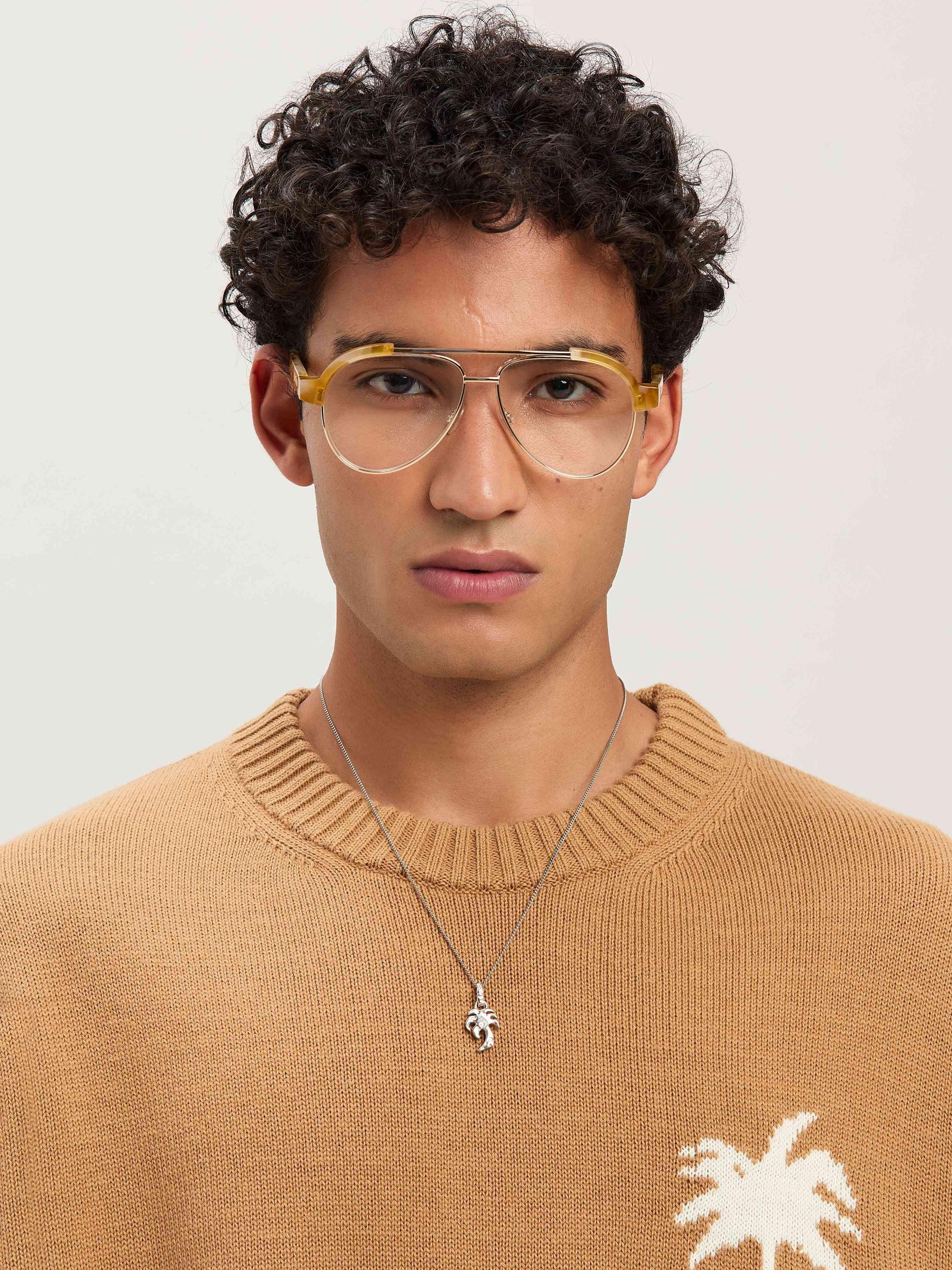 PALM MELTED CHARM NECKLACE SILVER - TRAN Product Image