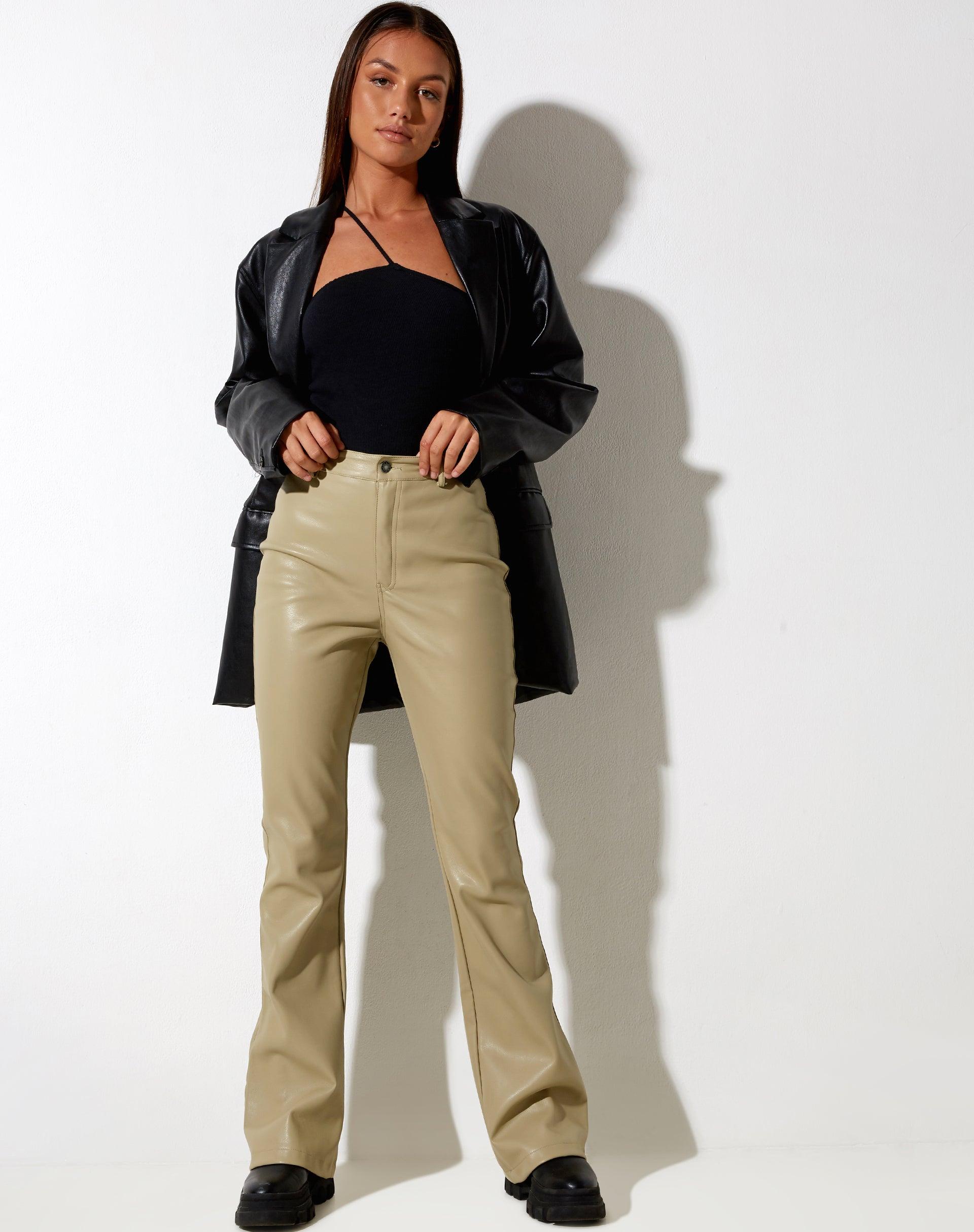 Zoven Flare Trouser in Pu Sage Product Image