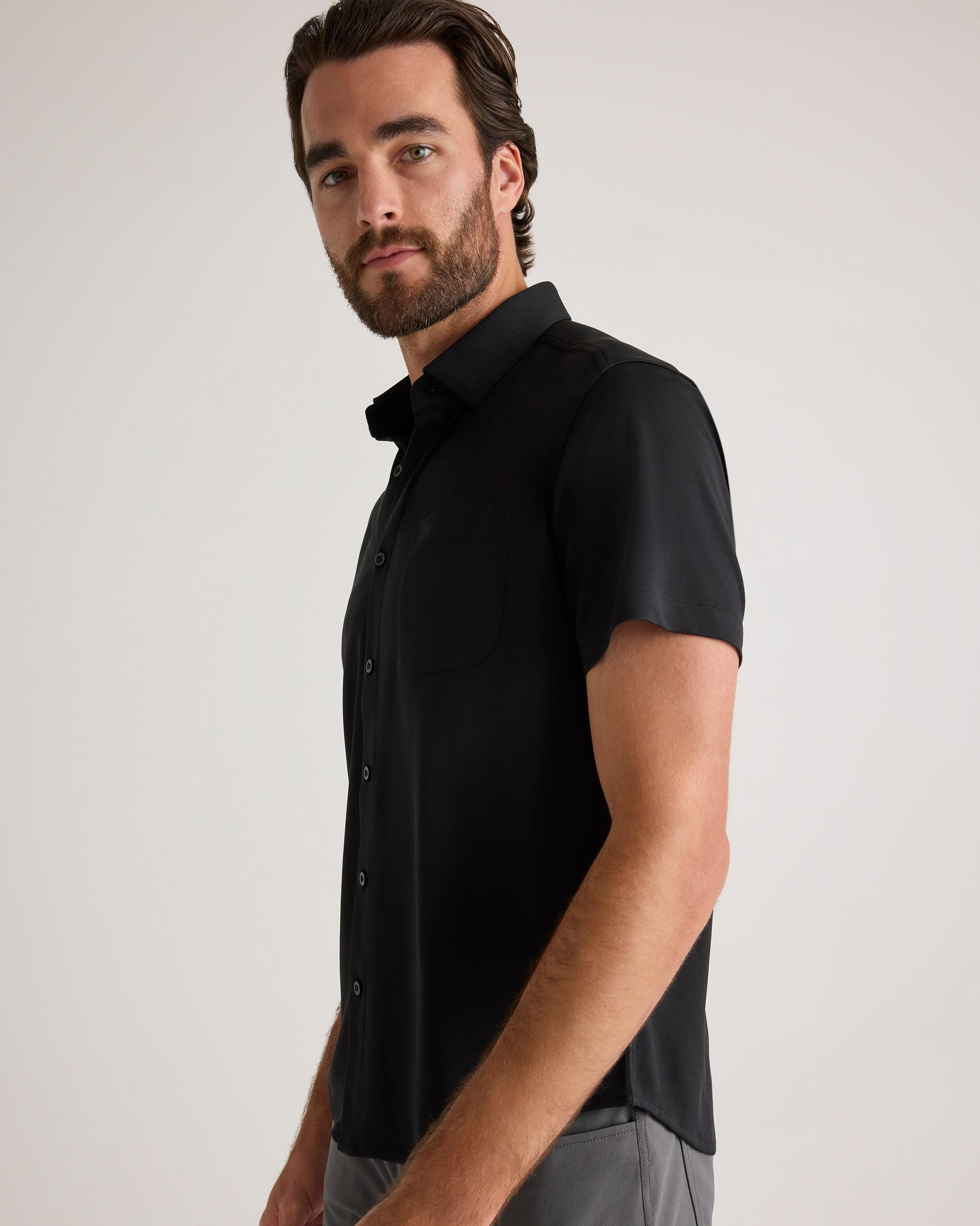 Quince | Men's Commuter Stretch Pique Short Sleeve Button Down 100% Polyester Product Image
