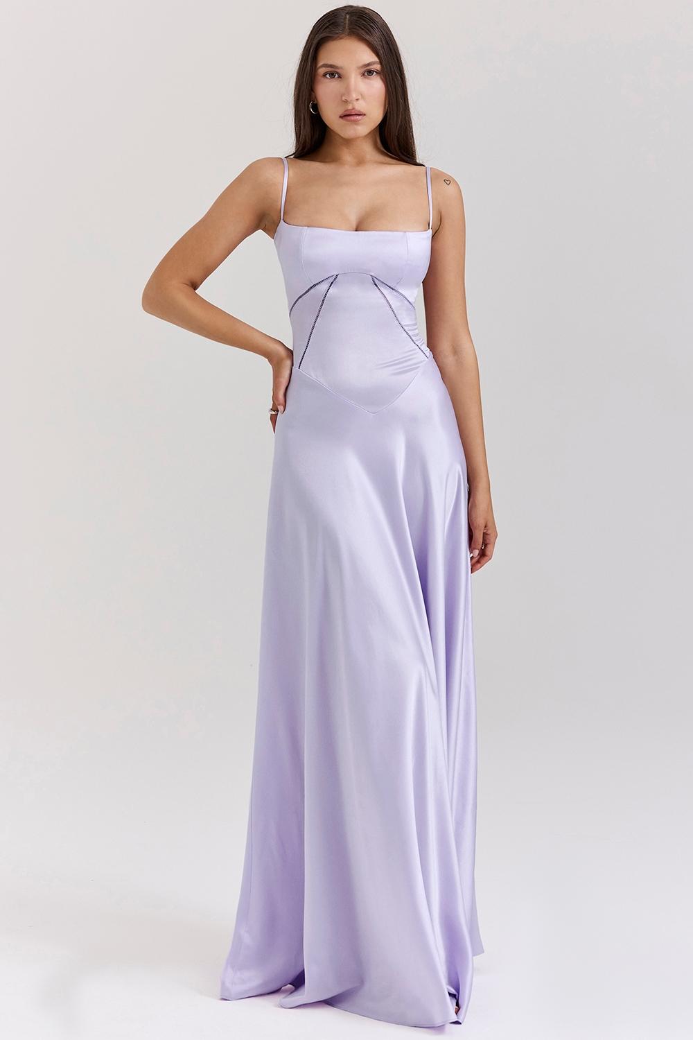Anabella  orchid lace up maxi dress Product Image