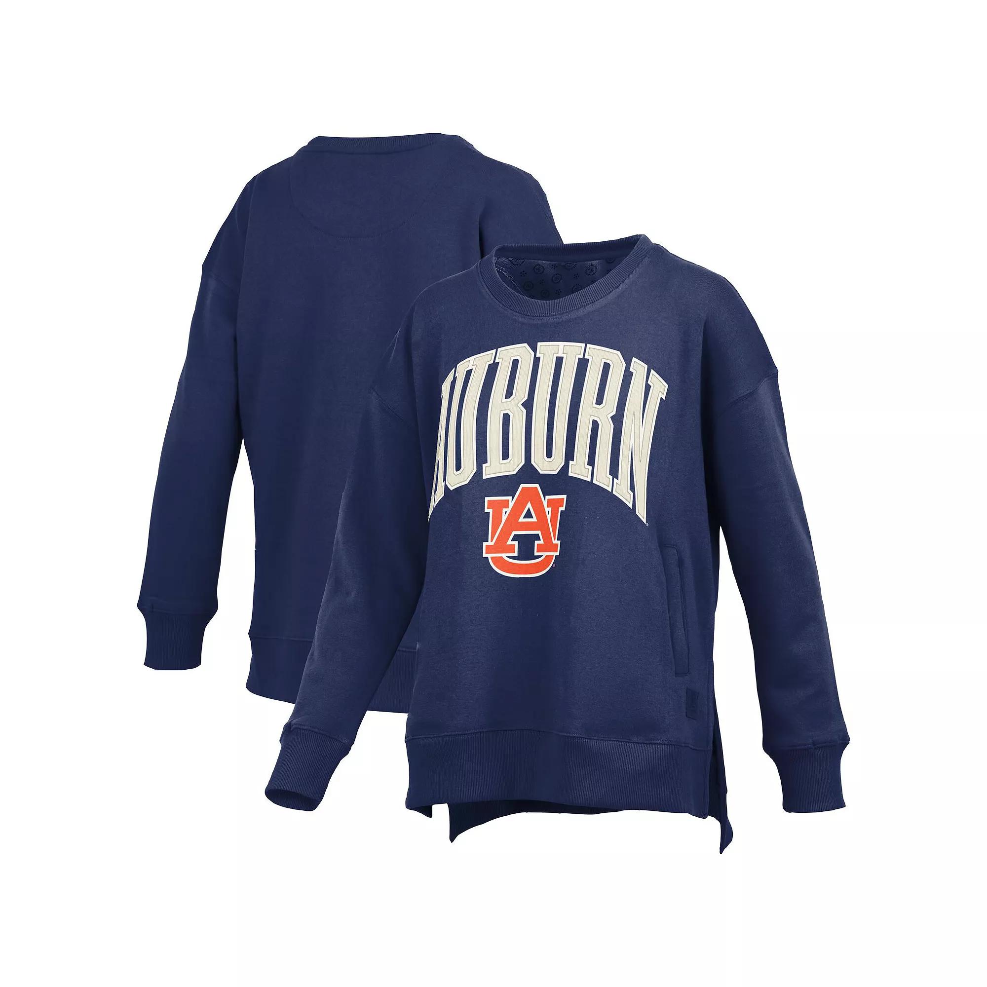 Women's Pressbox Navy Auburn Tigers Pocketed Arch Pullover Sweatshirt, Size: Large, Blue Product Image