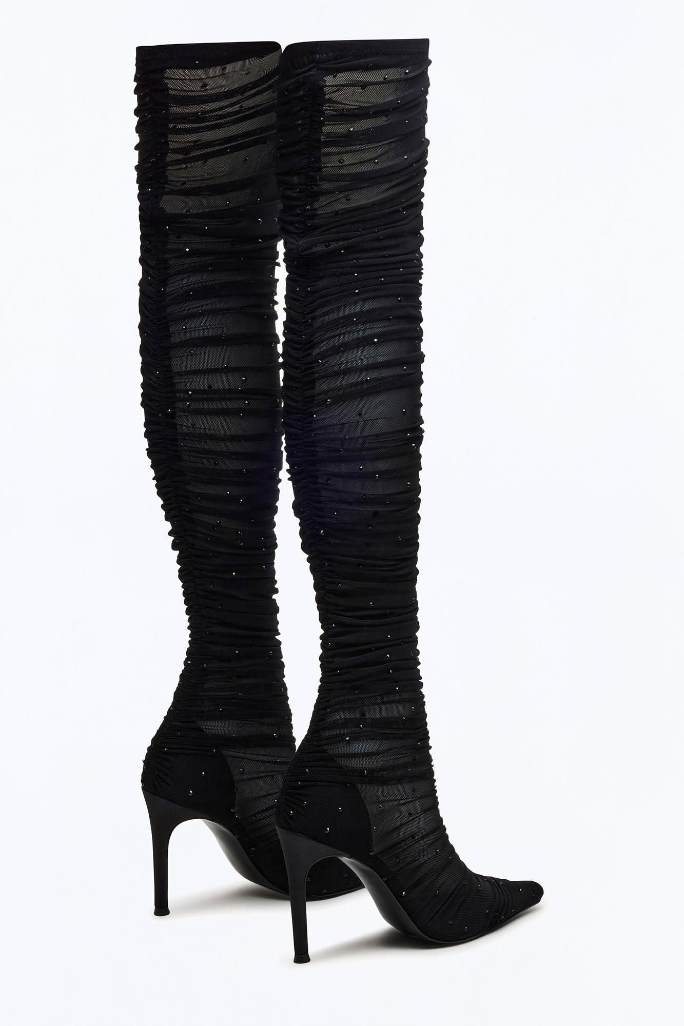 Steve Madden Rashida Mesh Boots - Black Female Product Image