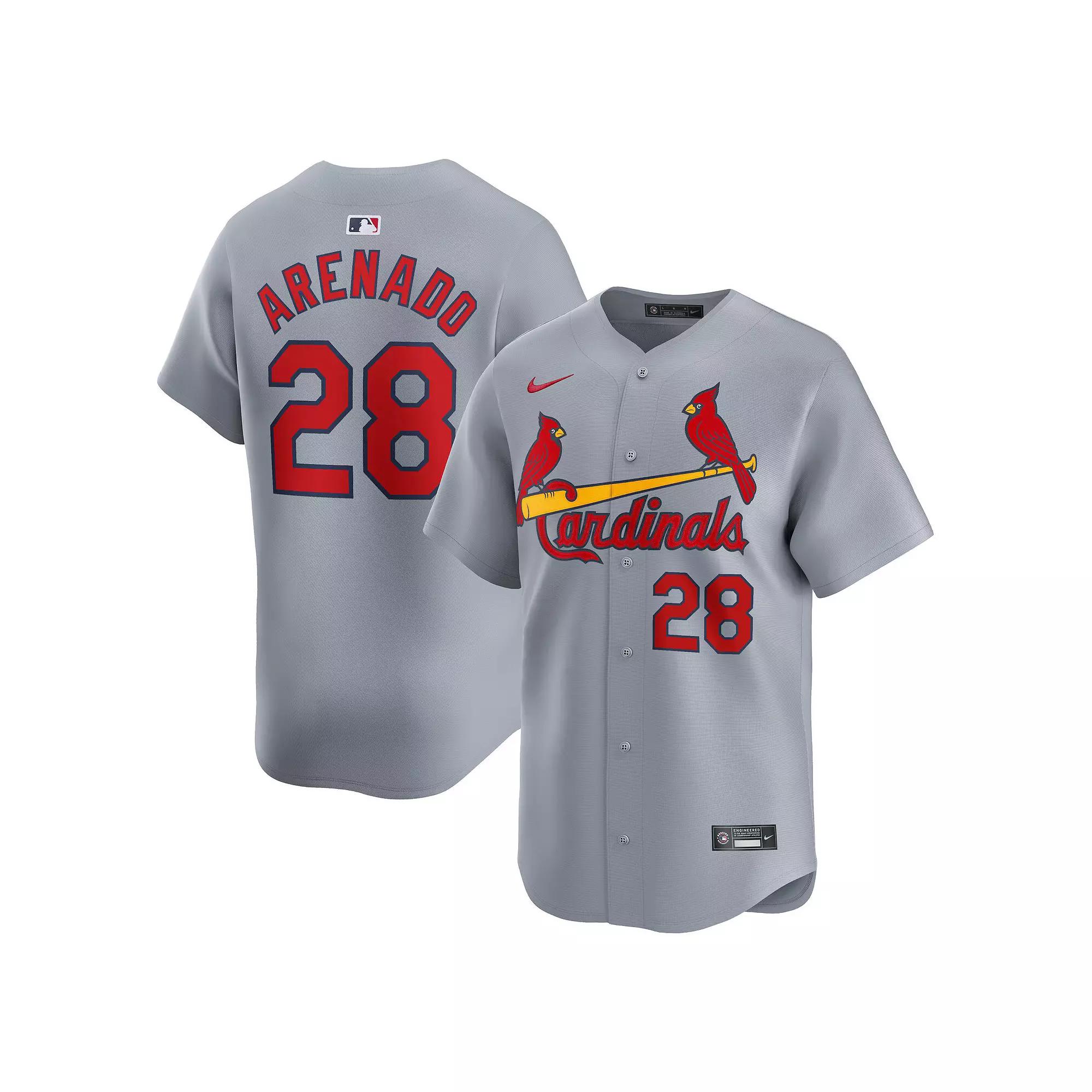 Men's Nike Nolan Arenado Gray St. Louis Cardinals Away Limited Player Jersey, Size: Medium, Grey Product Image