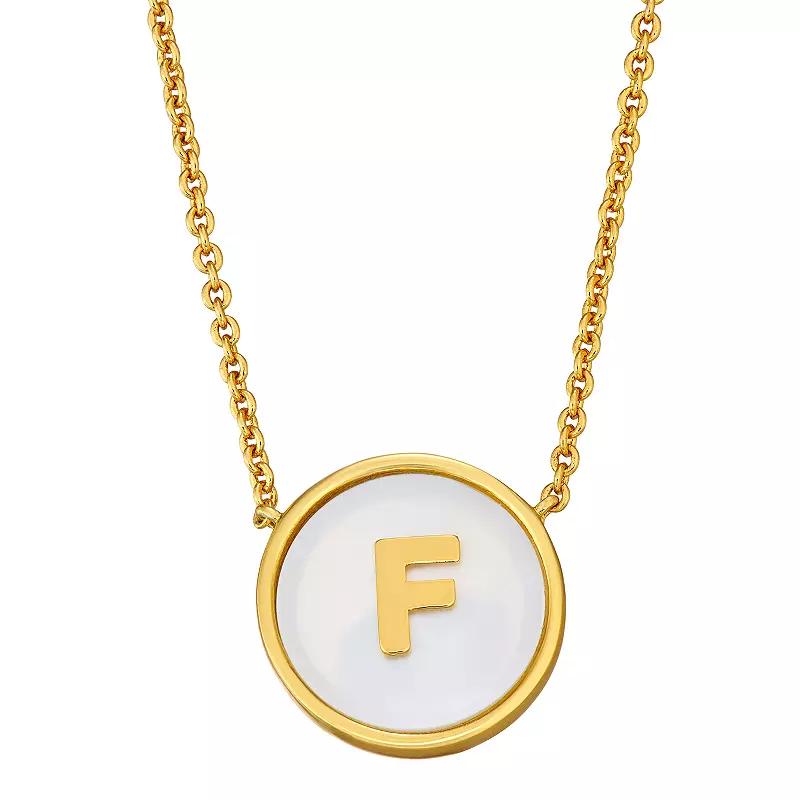 Mother of Pearl Initial Pendant Necklace, Women's, Size: 18" Product Image