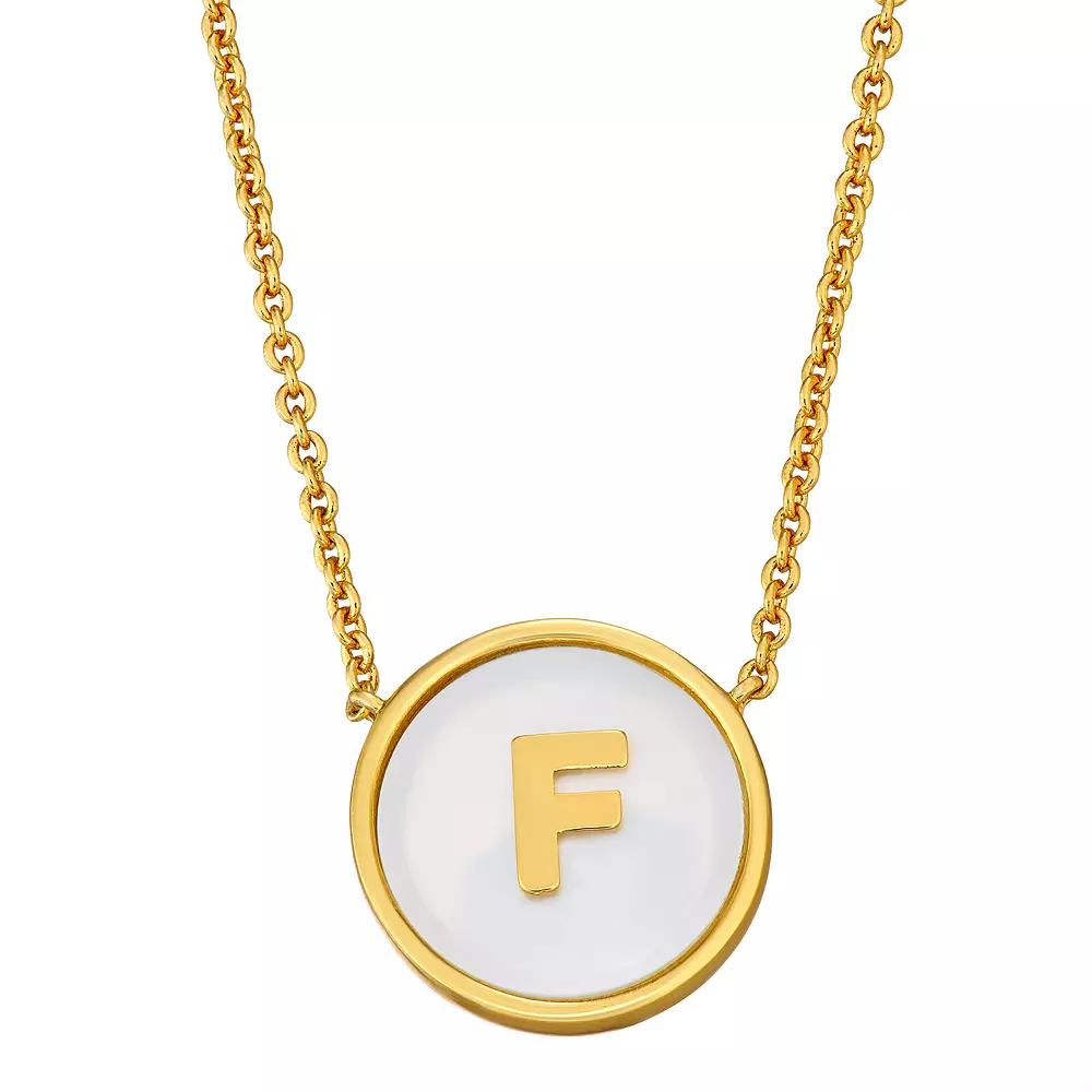 Mother of Pearl Initial Pendant Necklace, Women's, Size: 18" Product Image