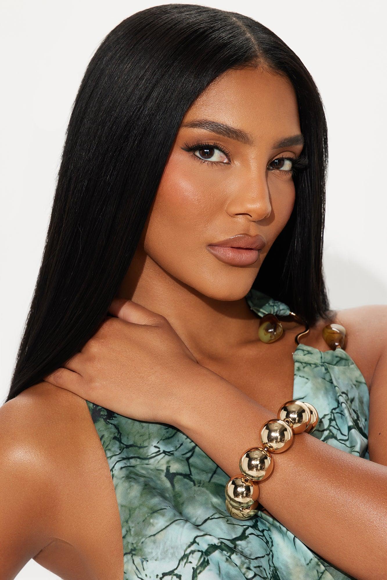 Kali Beaded Statement Bracelet - Gold Female Product Image