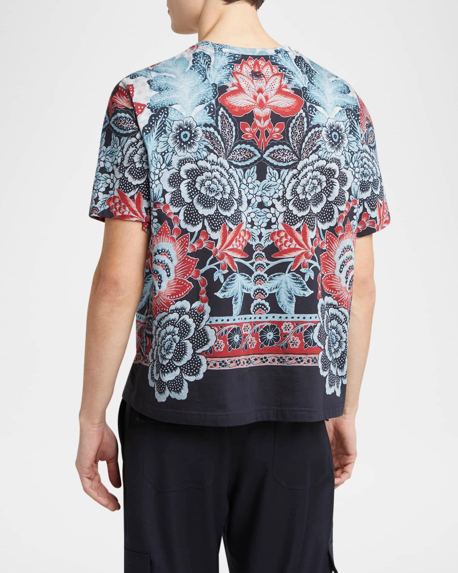 Men's Abstract Floral Crewneck T-Shirt Product Image