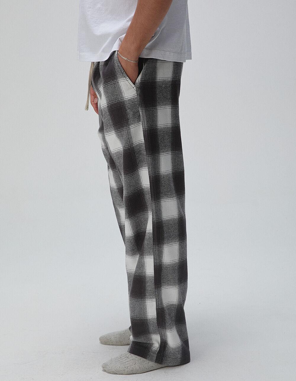 RSQ Mens Plaid Pajama Pants - WHT/GRAY Product Image