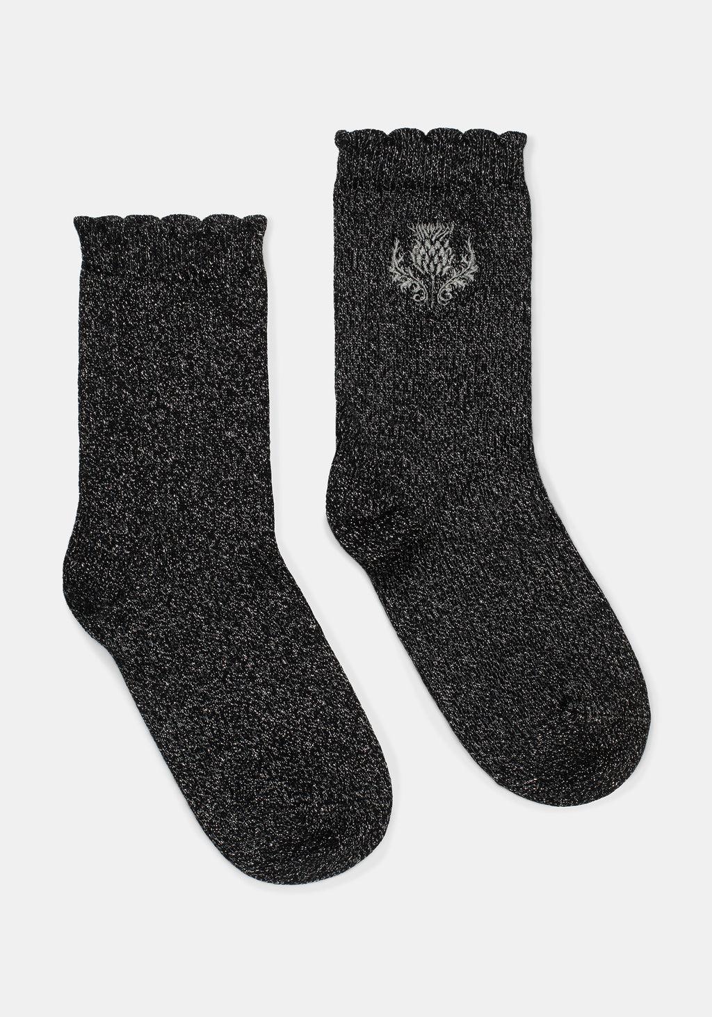 Lurex Thistle Embroidered Socks Product Image