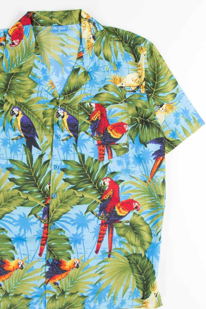 Blue Tropical Macaws Hawaiian Shirt Product Image