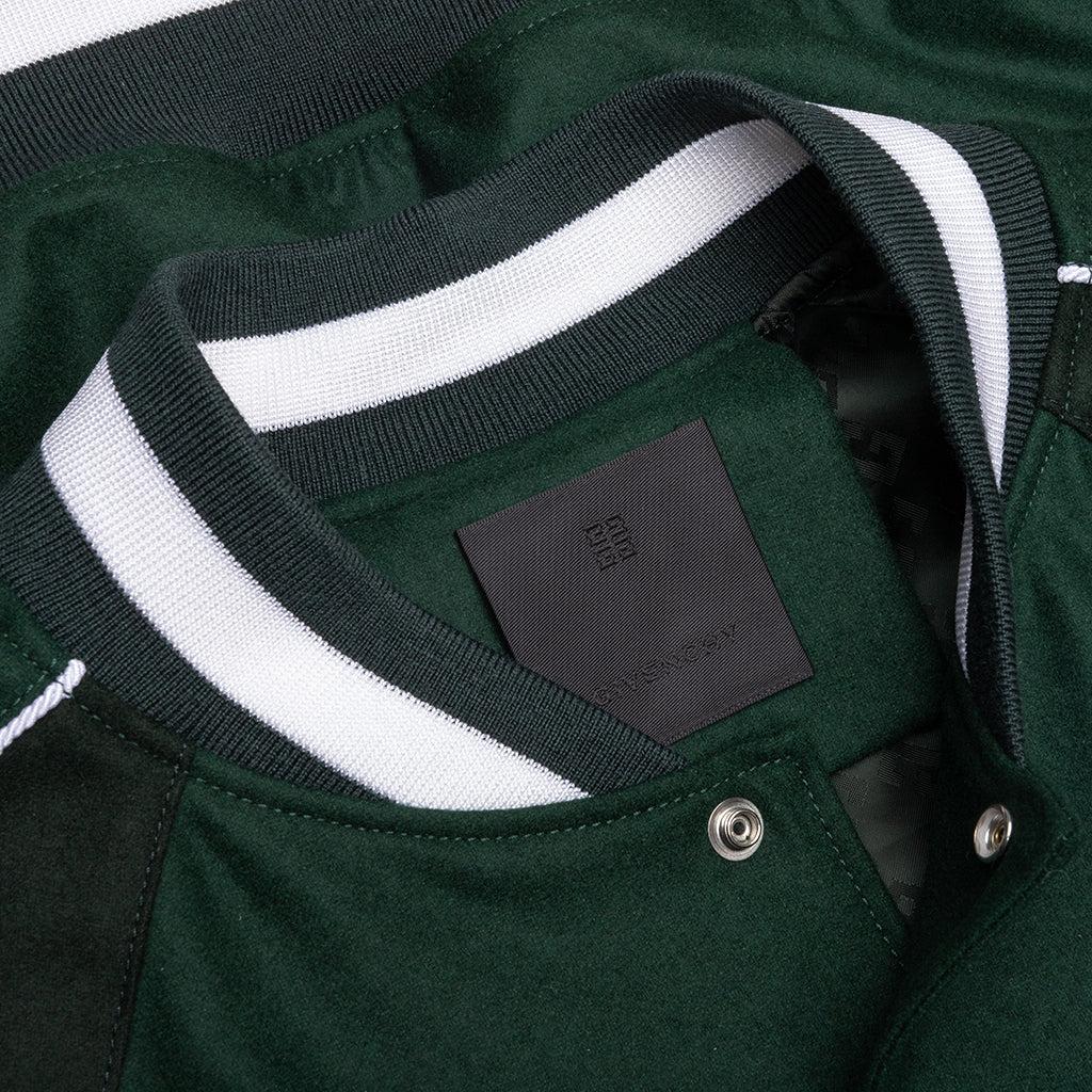 College Varsity Wool Jacket - Dark Green Male Product Image