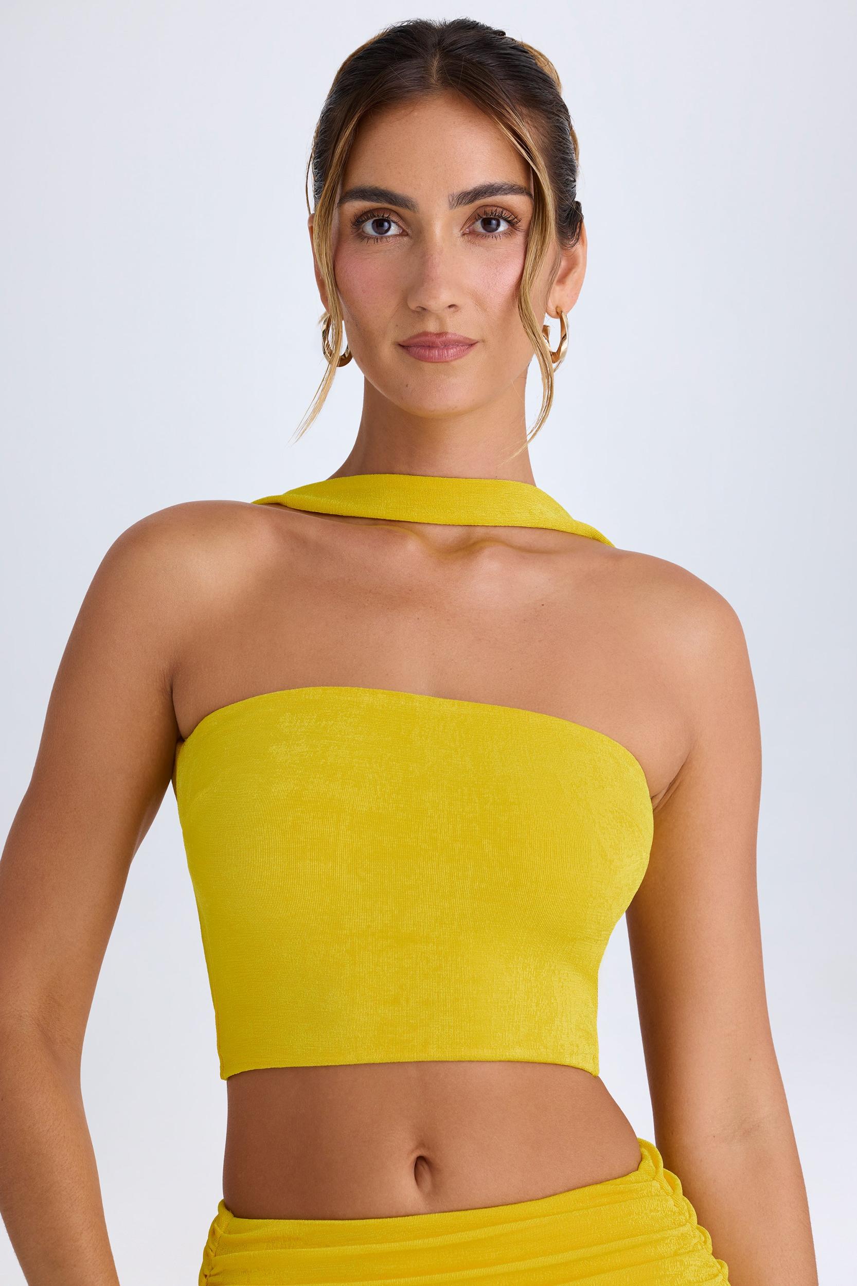 Choker-Detail Bandeau Top in Buttercup Product Image