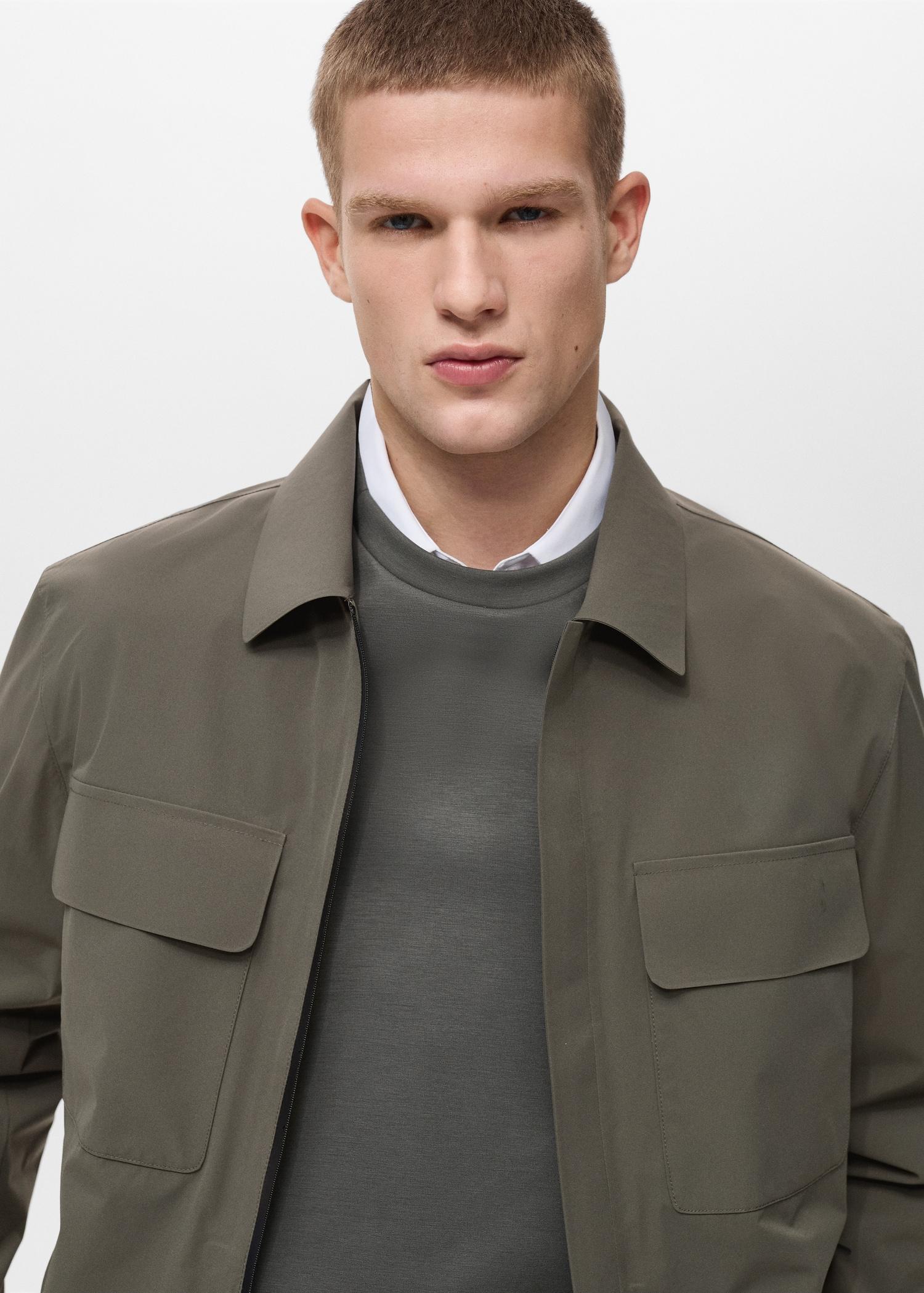 Water-repellent jacket with pockets - Men | MANGO USA Product Image