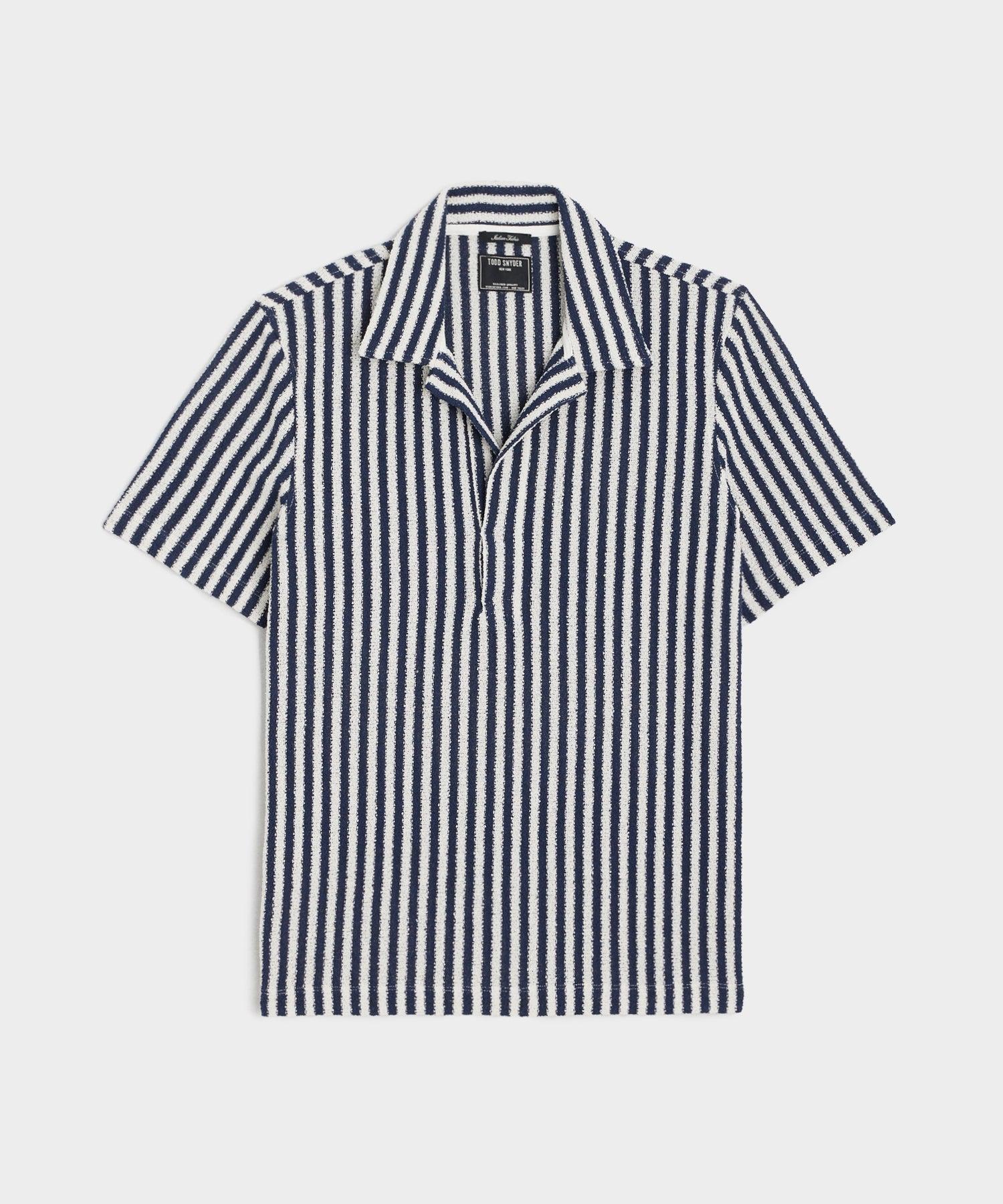 Vertical Stripe Polo in Classic Navy Product Image