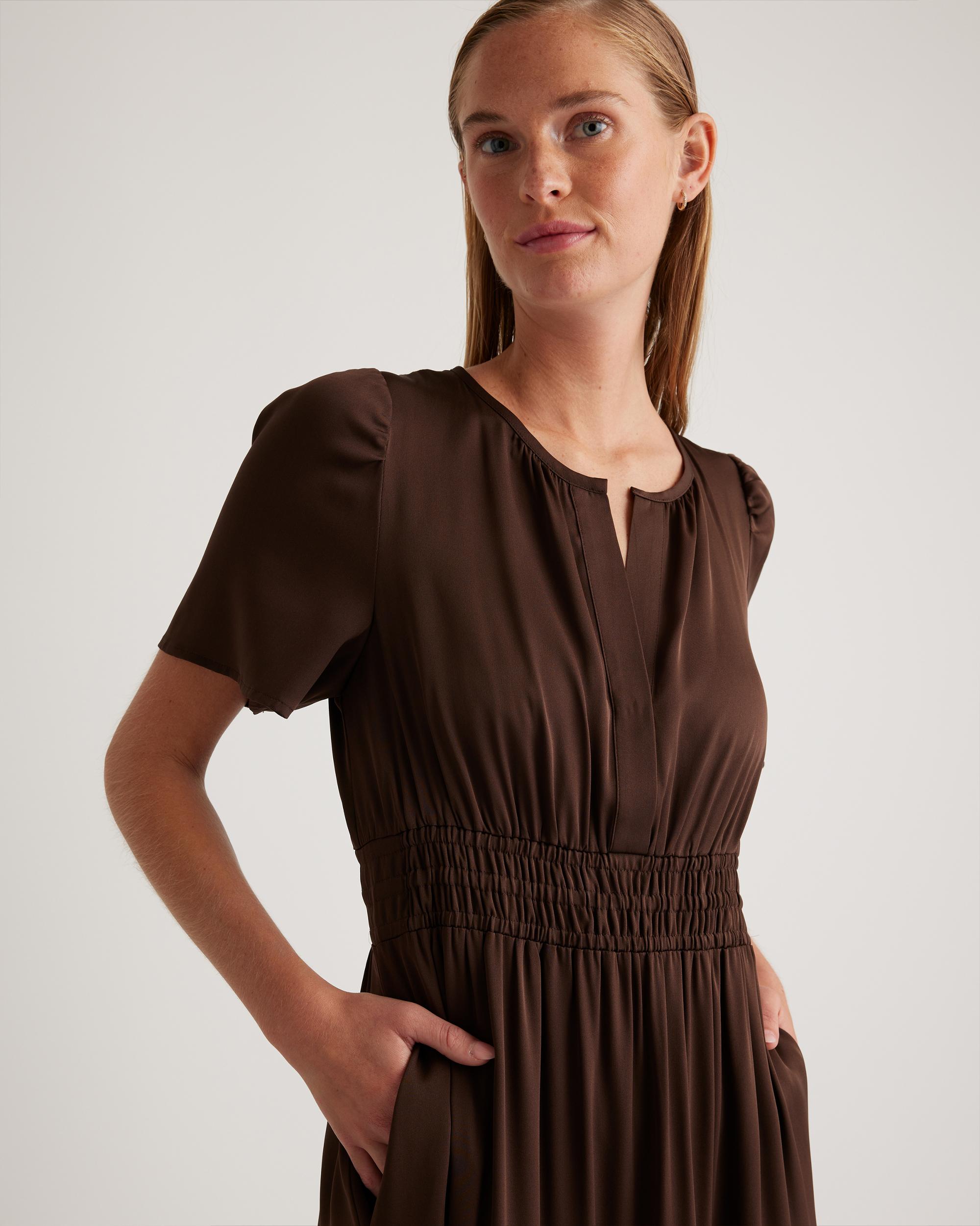 Quince | Women's Washable Stretch Silk Tiered Maxi Dress Product Image