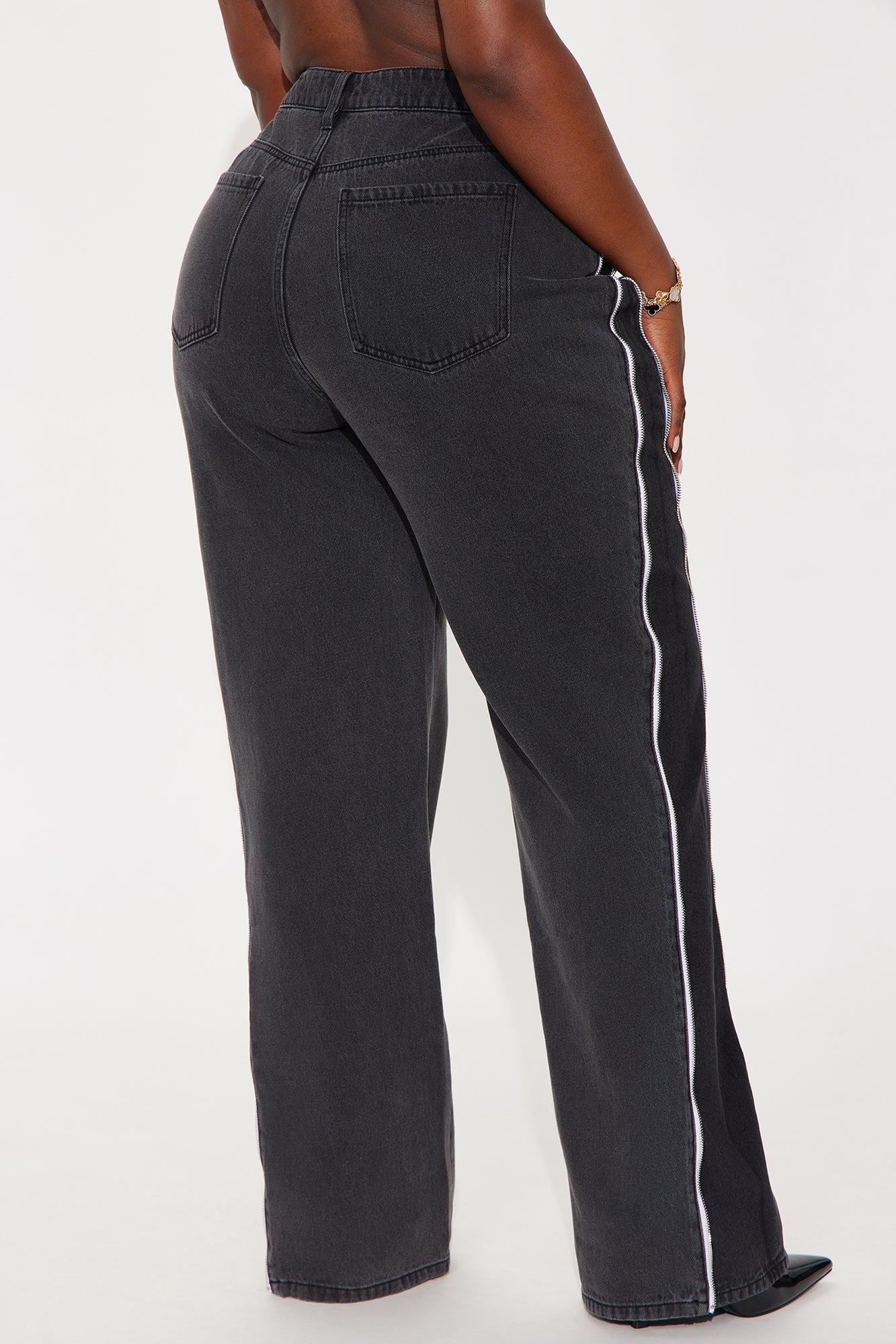 Zip It Up Straight Leg Jeans - Black Product Image