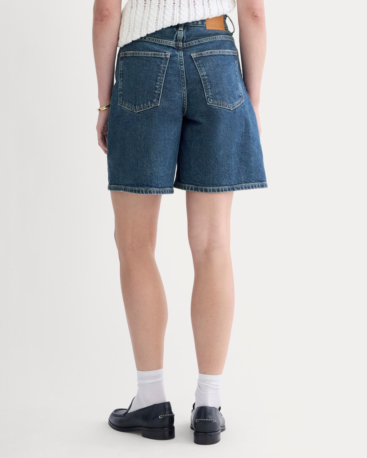 The Long A-Line Denim Short Product Image