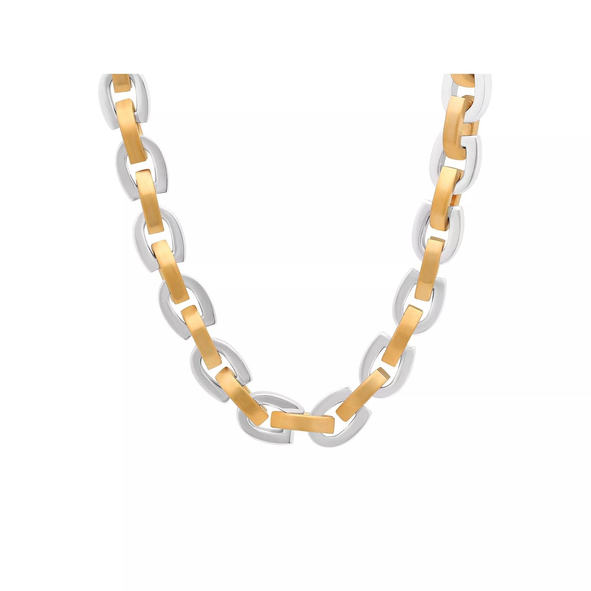 Men's Jewelry Nation Stainless Steel Two-Tone U-Link Chain Necklace, Size: 24", Two Tone Product Image