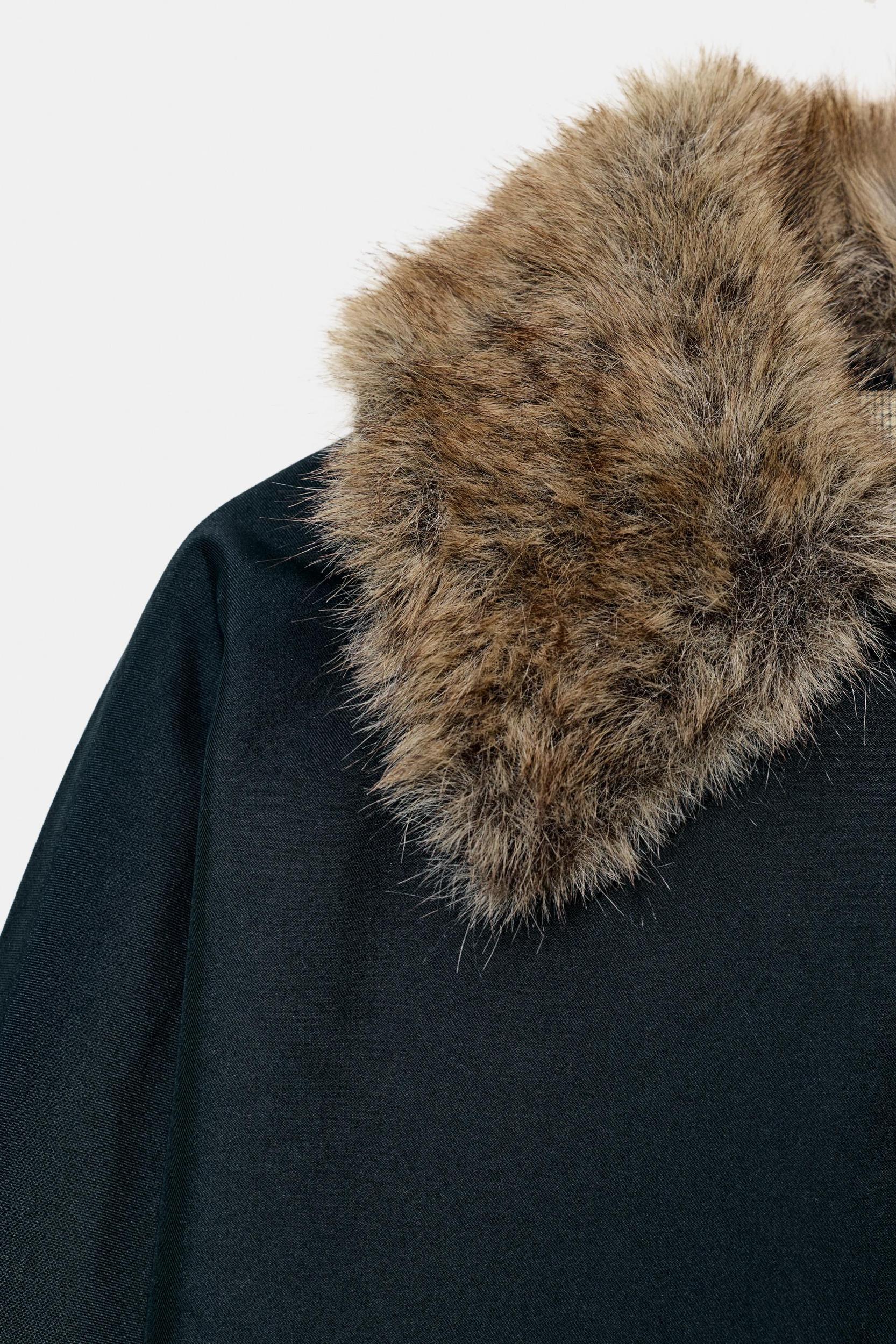 FAUX FUR COLLAR TRENCH COAT ZW COLLECTION Product Image