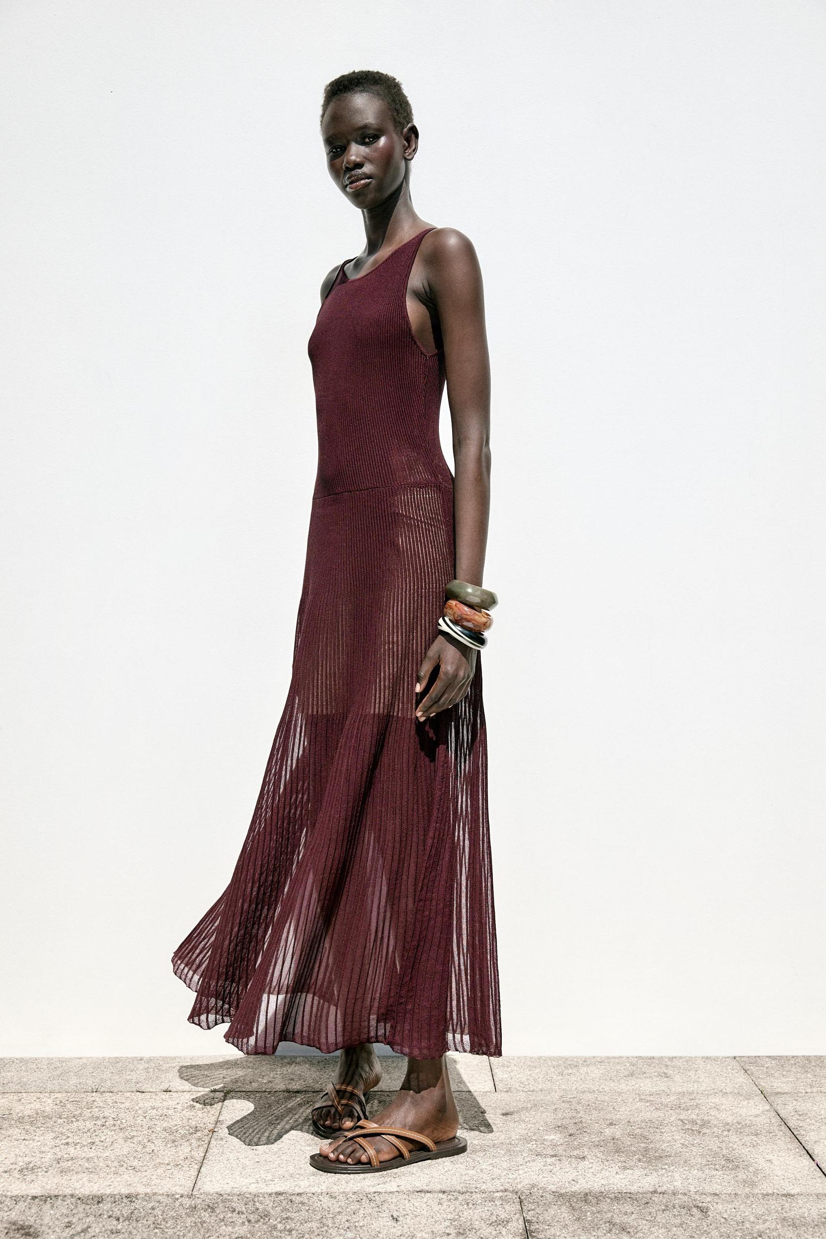 RIBBED KNIT MAXI DRESS Product Image