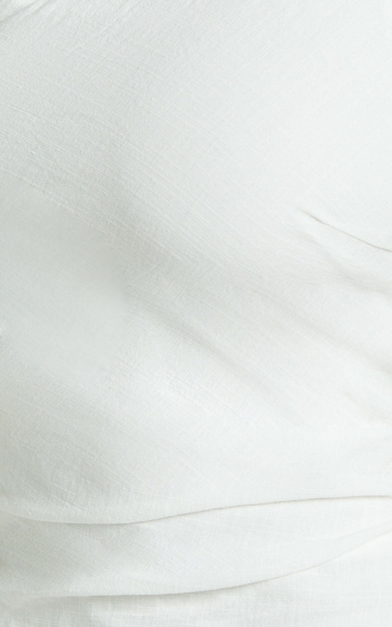 Lindley Midi Dress - Halter Neck Linen Look Dress in White Product Image