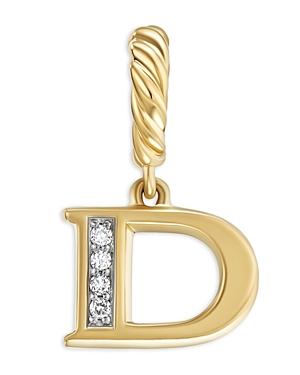 Womens Pav Initial Pendant in 18K Yellow Gold Product Image