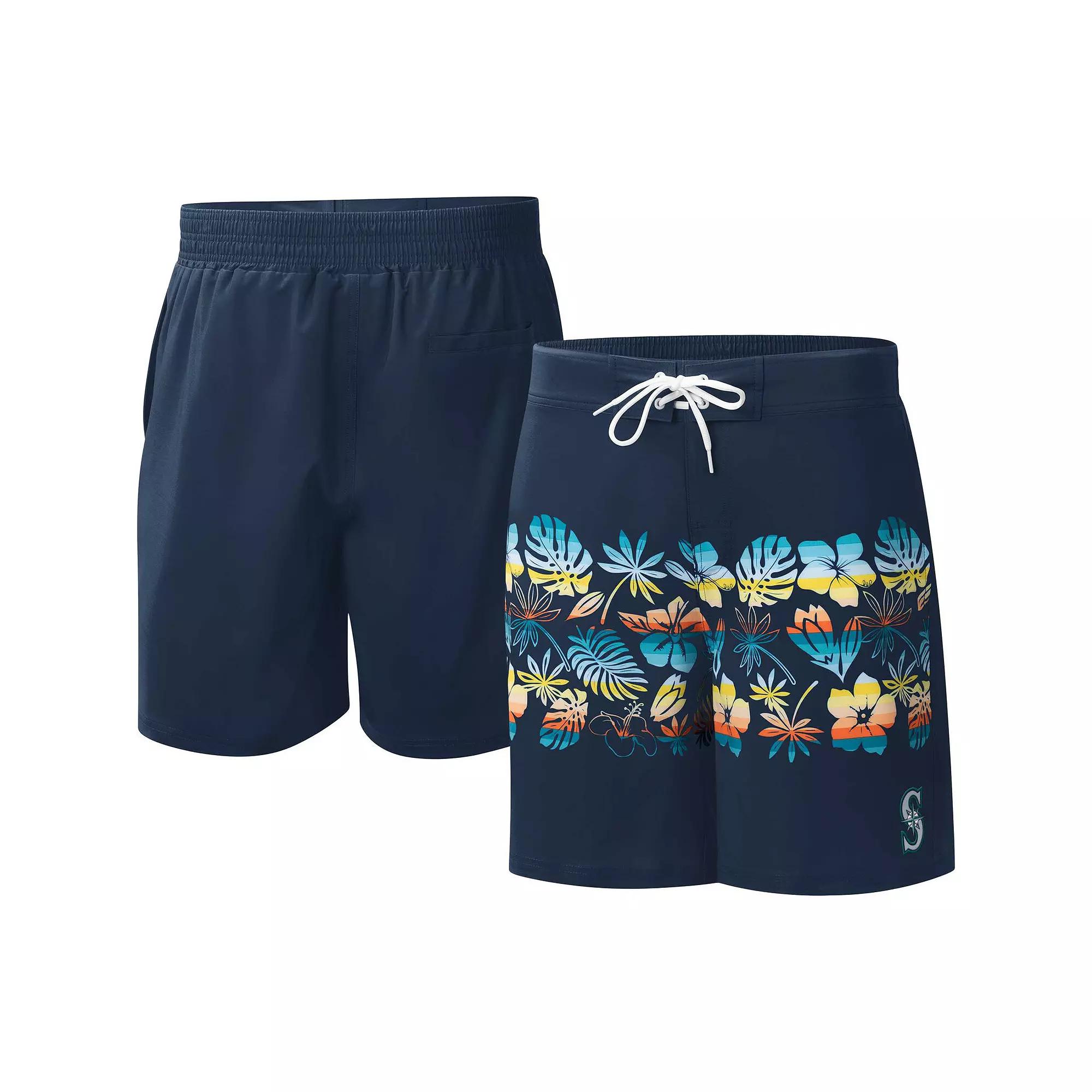 Men's G-III Sports by Carl Banks Navy Seattle Mariners Breeze Volley Swim Shorts,  Product Image