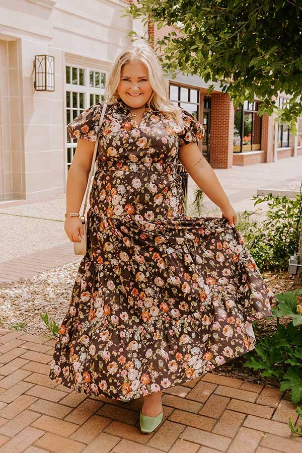 Falling For You Floral Maxi Dress Curves Product Image
