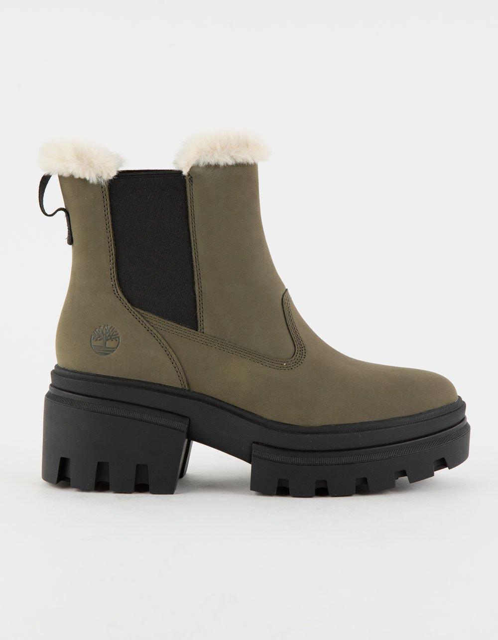 TIMBERLAND Everleigh Warm Lined Chelsea Womens Boots - OLIVE Product Image