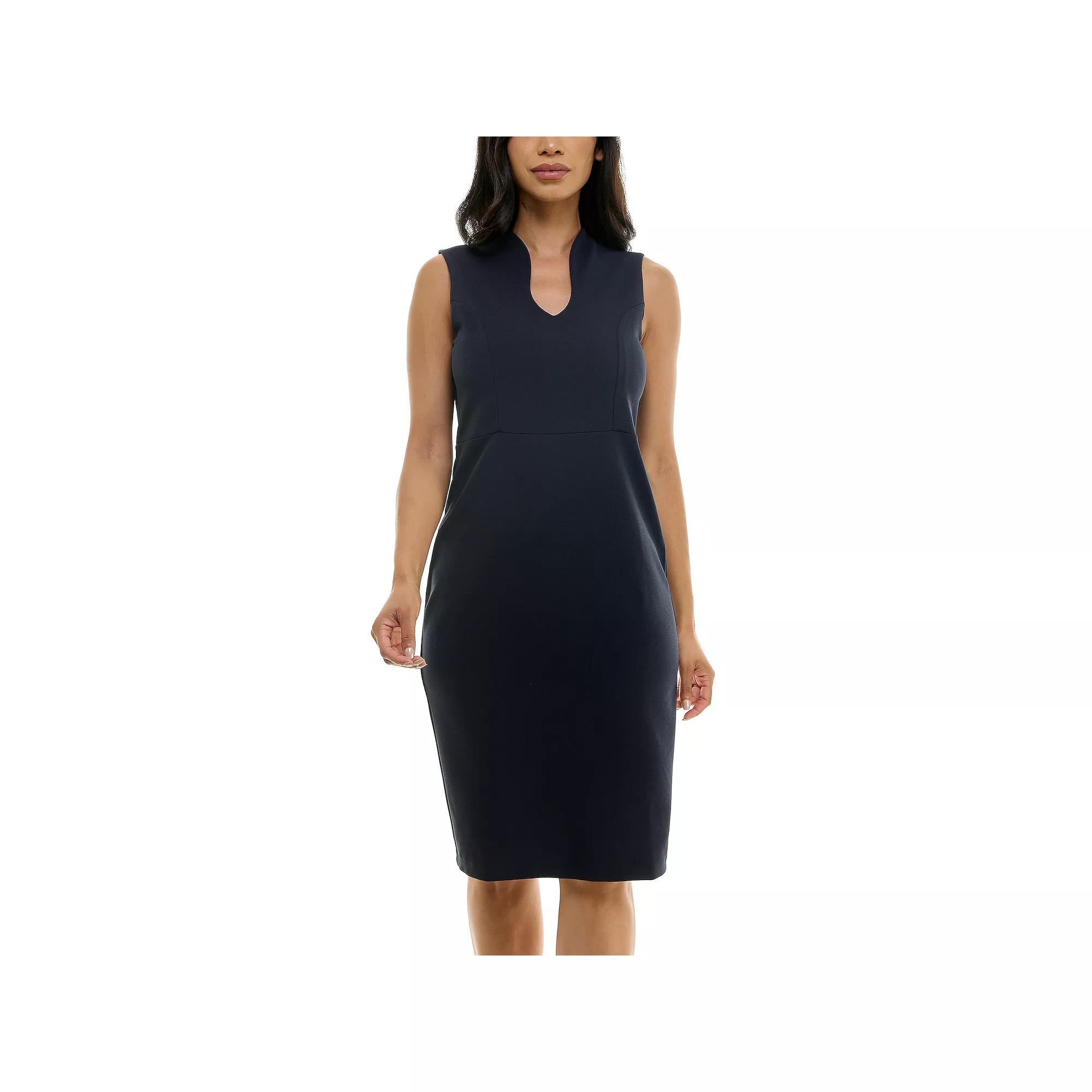 Women's Nina Leonard U-Neck Midi Sheath Dress,  Product Image